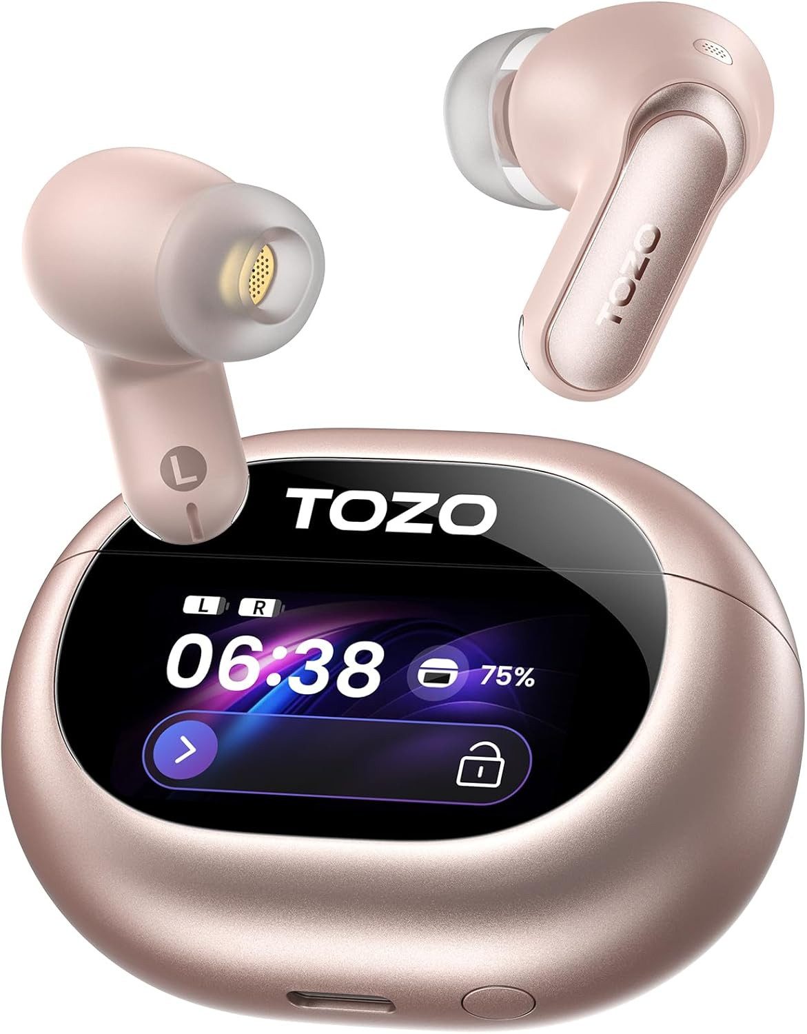 TOZO LDAC Bluetooth Kopfhörer mit ANC, 80H Akku, IPX8 In-Ear-Kopfhörer (Aktive Geräuschunterdrückung reduziert störende Umgebungsgeräusche für ungestörtes Musikhören und klare Anrufe überall., Hi-Res Wireless Earbuds mit Noise Cancelling, Dual Pairing, App EQ)