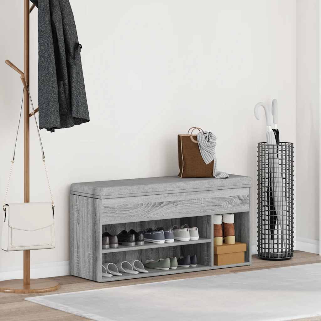vidaXL Schuhregal Schuhbank Grau Sonoma 102x30,5x45 günstig online kaufen