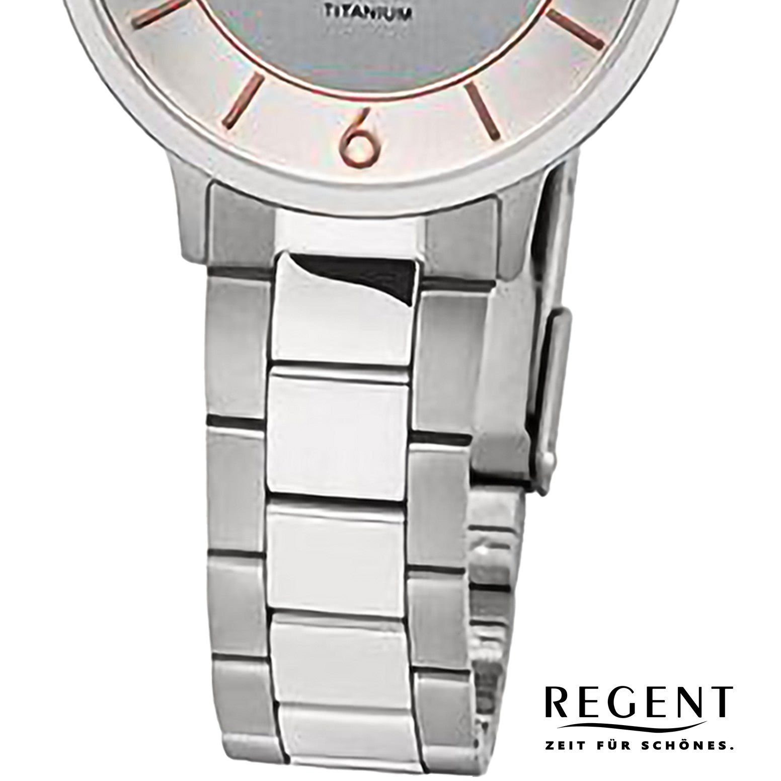 Regent Regent Damen Armbanduhr Analog, (Analoguhr), Damen Armbanduhr rund, extra groß (ca. 31,5mm), Metallarmband