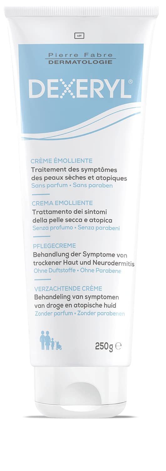 Dexeryl Hautcreme Intensive Pflege bei trockener Haut & Neurodermitis 250g Ohne Duftstoffe, Medizinische Hautpflege für sehr trockene Haut