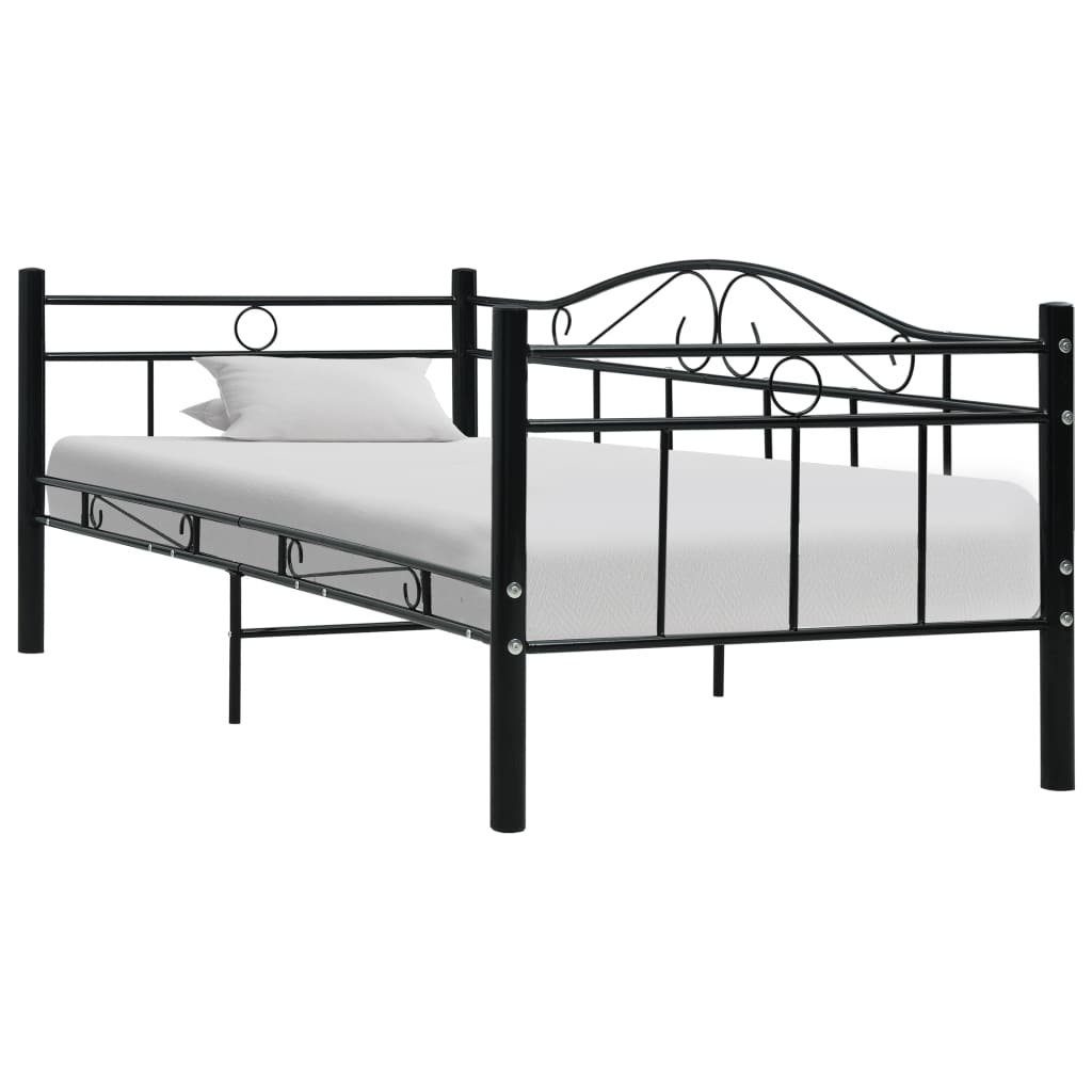 vidaXL Bettgestell aus Metall in Schwarz (LxBxH: 206x97x74,5 cm)