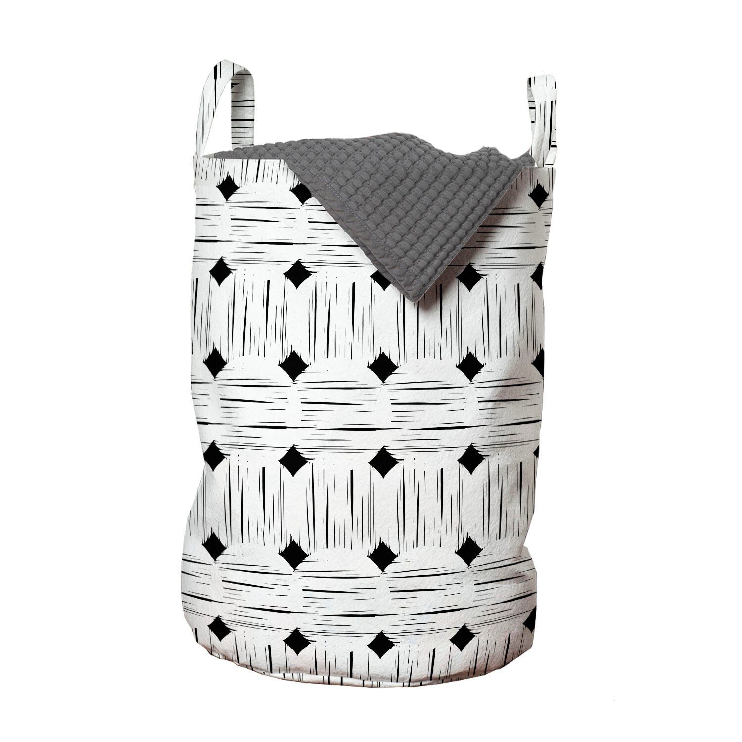 Abakuhaus Wäschesäckchen Wäschekorb mit Griffen Kordelzugverschluss für Waschsalons, Abstrakt Grunge geometrische Symmetrie