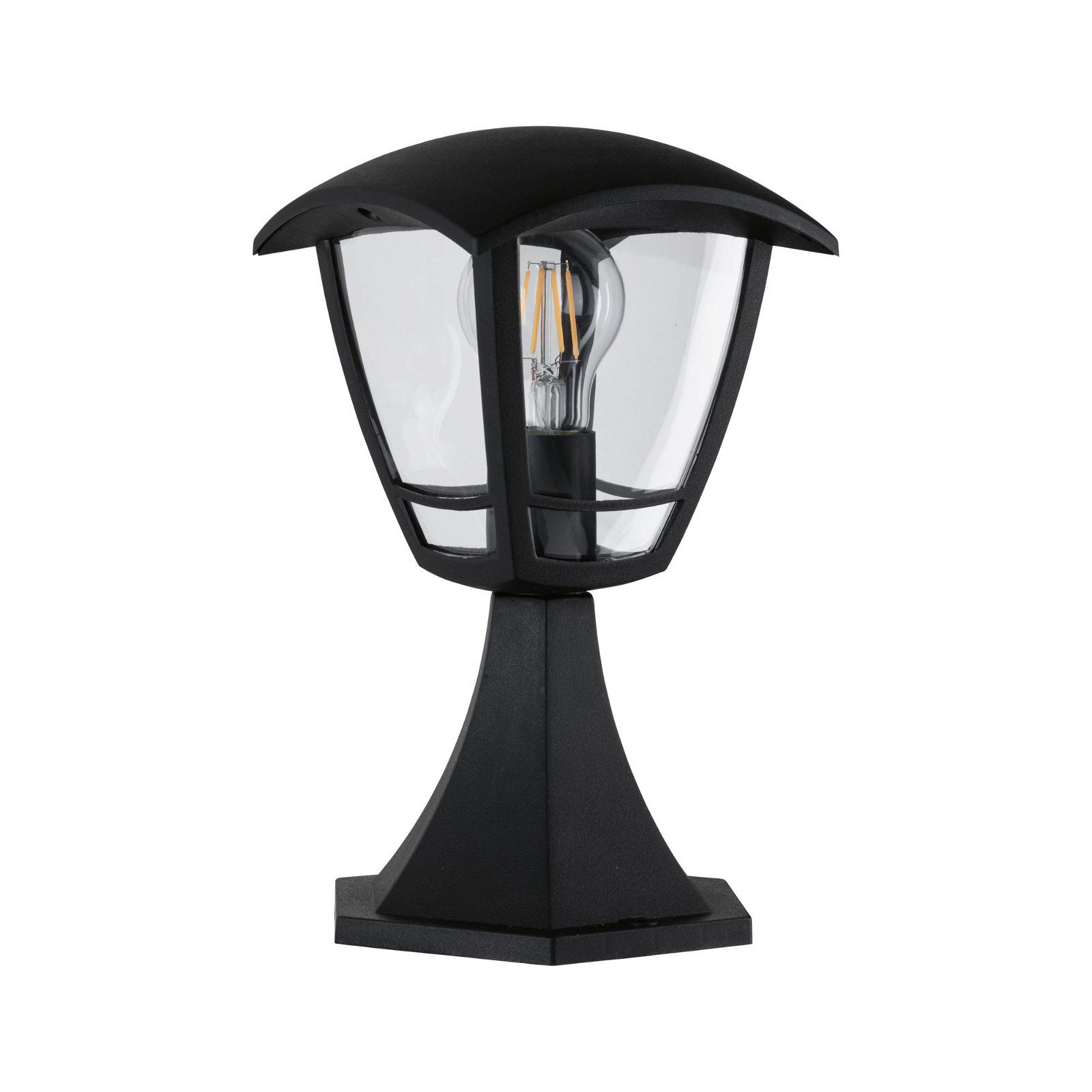 Paulmann Pollerleuchte Classic Curved 280mmmax. 12W 230V Klar, Schwarz E27 Kunststoff, ohne Leuchtmittel, IP44