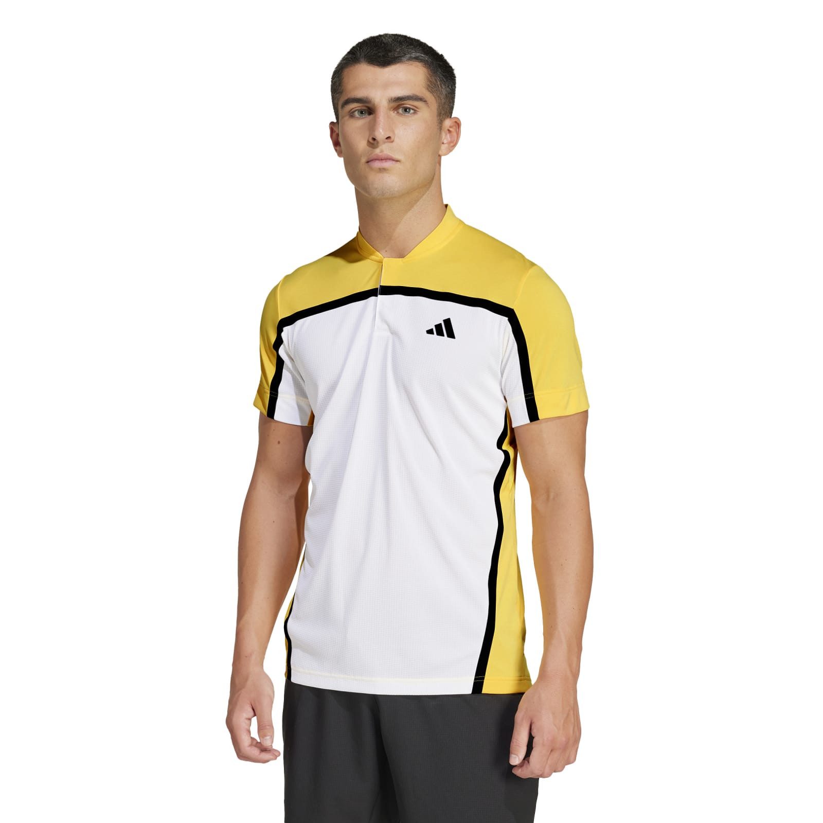 Poloshirt Henley Pro FreeLift Heat.Rdy weiss/gelb Herren