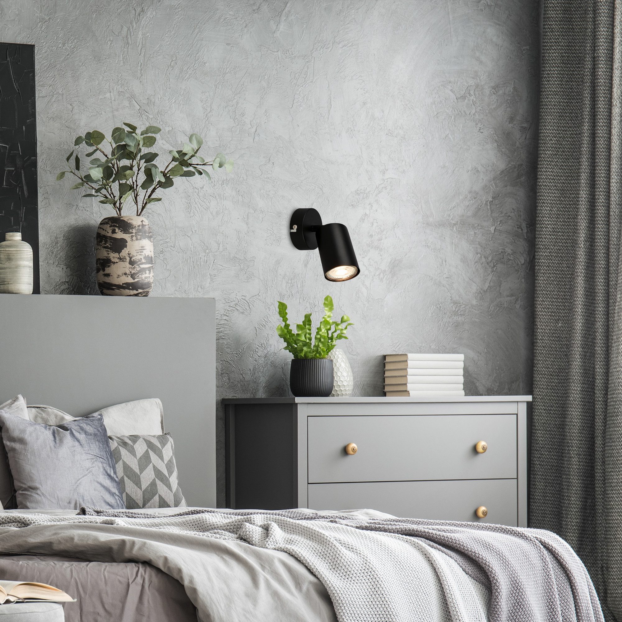 Briloner Leuchten Deckenleuchte LED Wandlampe Deckenlampe innen Schlafzimmer Wohnzimmer GU10, 1-flammig, ohne Leuchtmittel, Abhängig vom Leuchtmittel - Warmweiß / Neutralweiß / Kaltweiß, Wandlampe Innen 80 x 15,5 cm Silberfarbig max. 9W GU10 Kinderzimmer