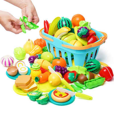 Wenta Spiellebensmittel, (Kinderküche Spielzeug, 36-tlg., Rollenspiele Lebensmittel Spielzeug), Obst und Gemüse Schneidespielzeug für Kinder ab 3 Jahren