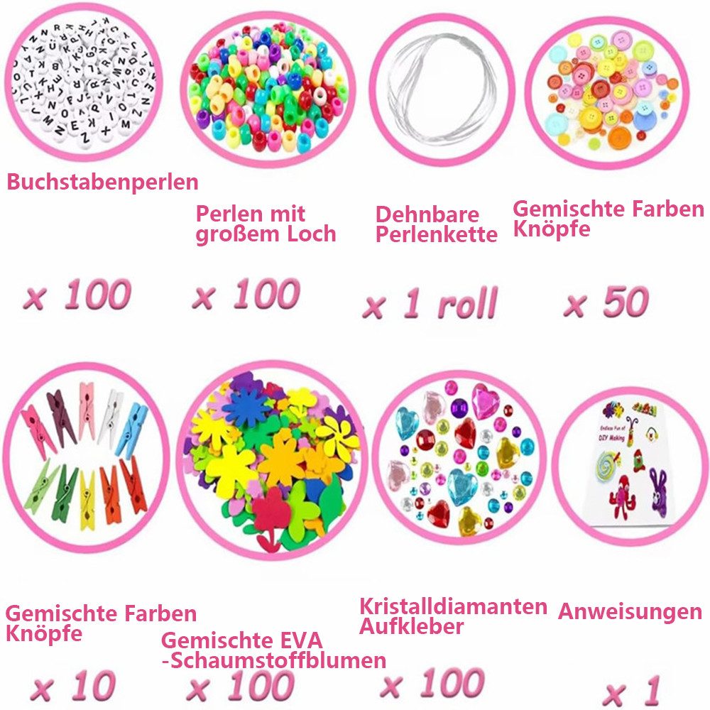 CLTYQ Kreativset Kreativset Bastelset Kinder - DIY Basteln, Geschenk für Jungen Mädchen, Bastelkoffer Scrapbooking Basteln Kinder Alter 4 bis 10 Geschenk