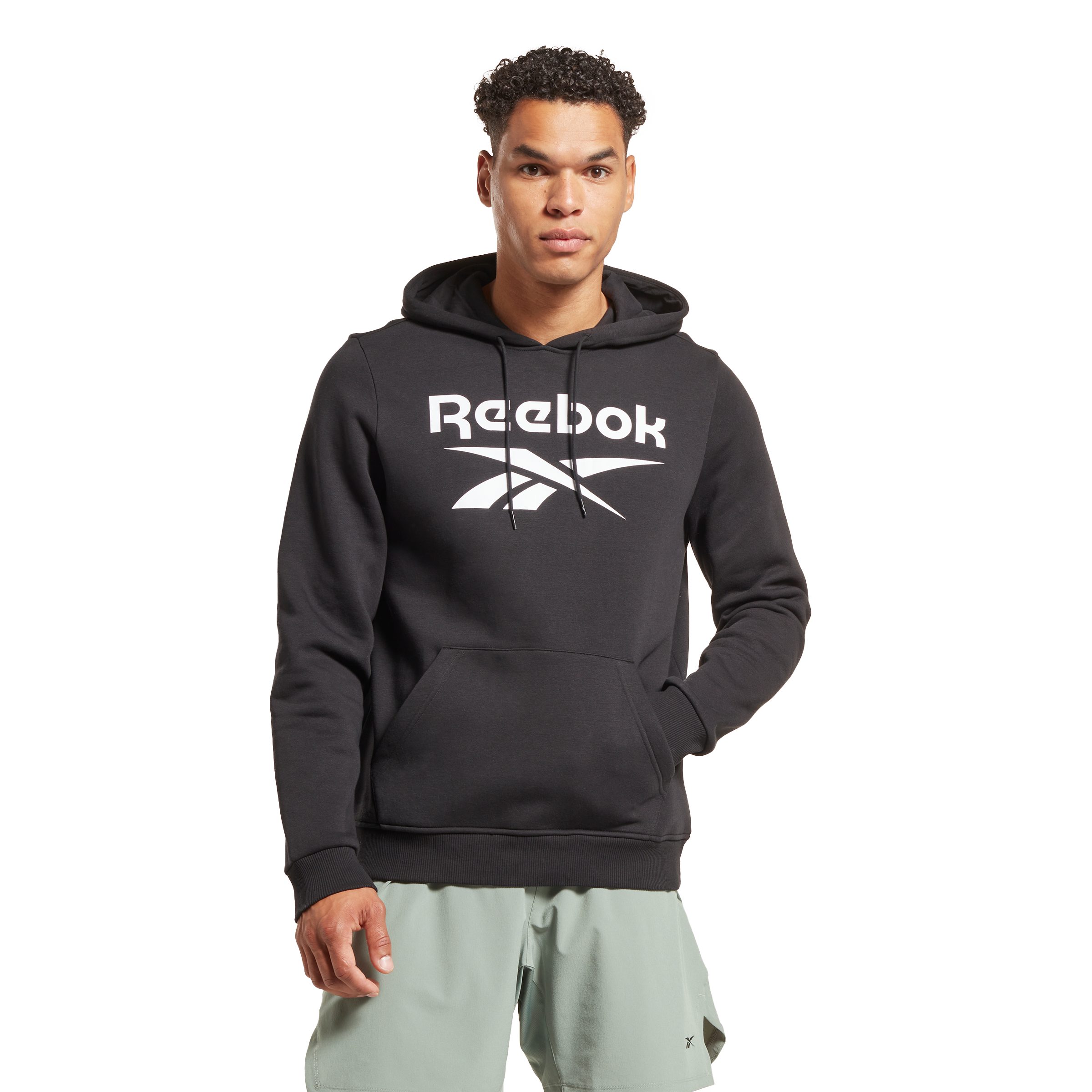 Reebok Sweatshirt REEBOK IDENTITY FLEECE STACKED LOGO PULLOVER HOODIE schwarz | Sweatshirts