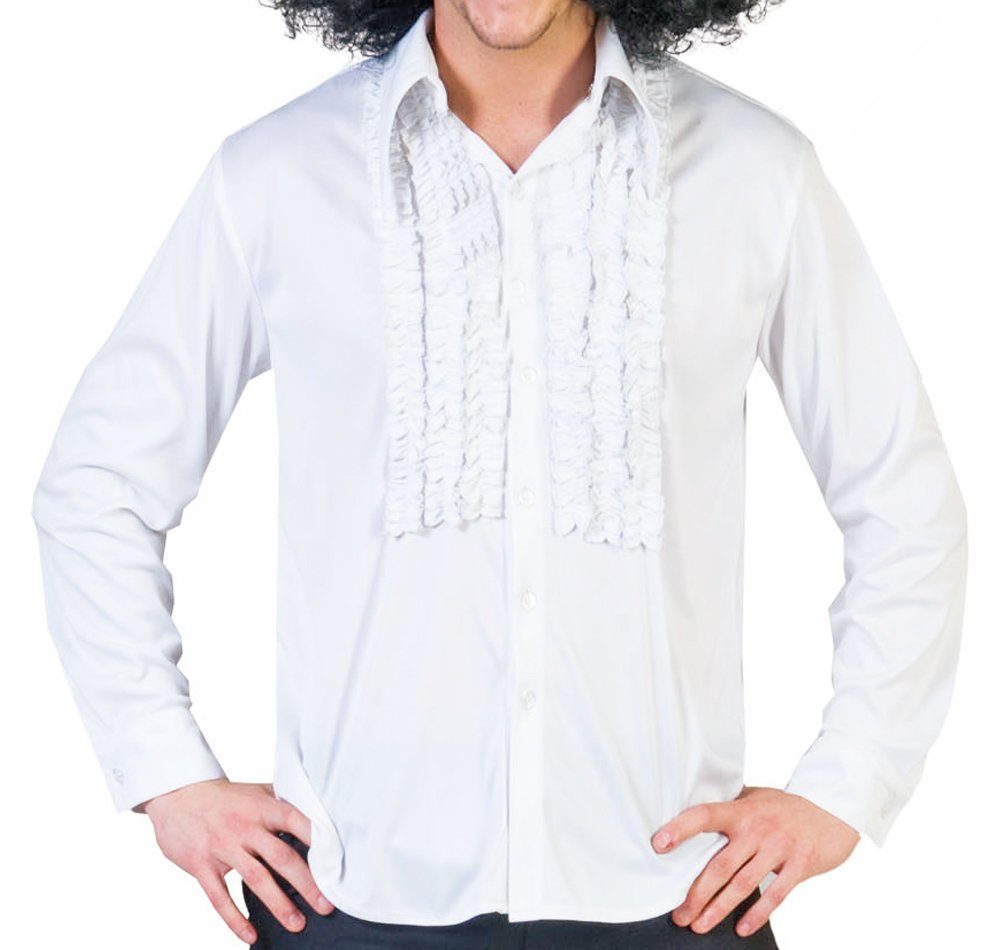 Funny Fashion Kostüm Hippie Rüschenhemd für Herren - Weiß günstig online kaufen