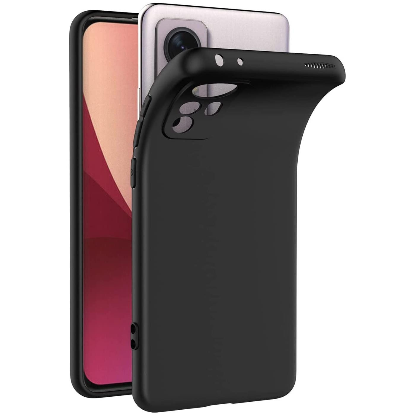CoolGadget Handyhülle Black Series Handy Hülle für Xiaomi 12, Xiaomi 12X 6,28 Zoll, Edle Silikon Schlicht Robust Schutzhülle für Xiaomi 12 / 12X Hülle