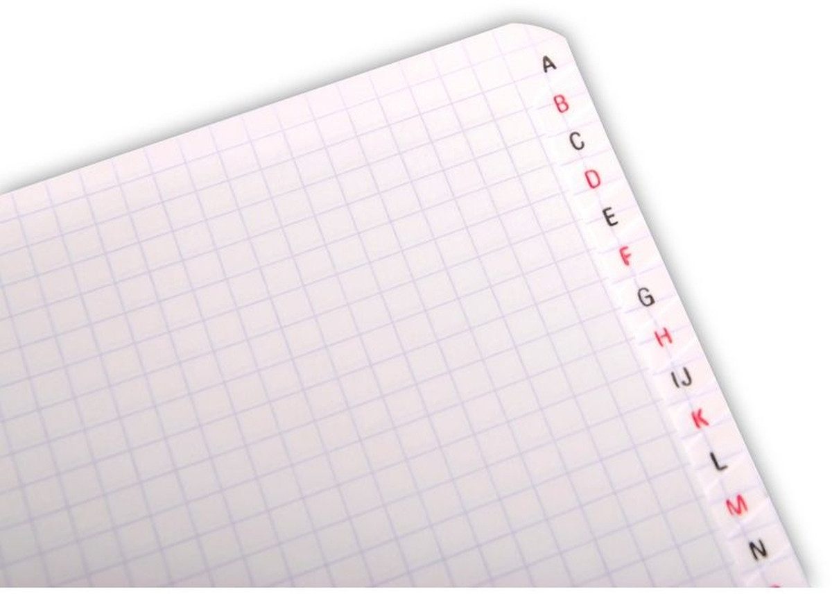 CLAIREFONTAINE Notizbuch Registerbuch 11x17cm 50 Blatt kariert PP mit Spirale A-Z farbig sortie