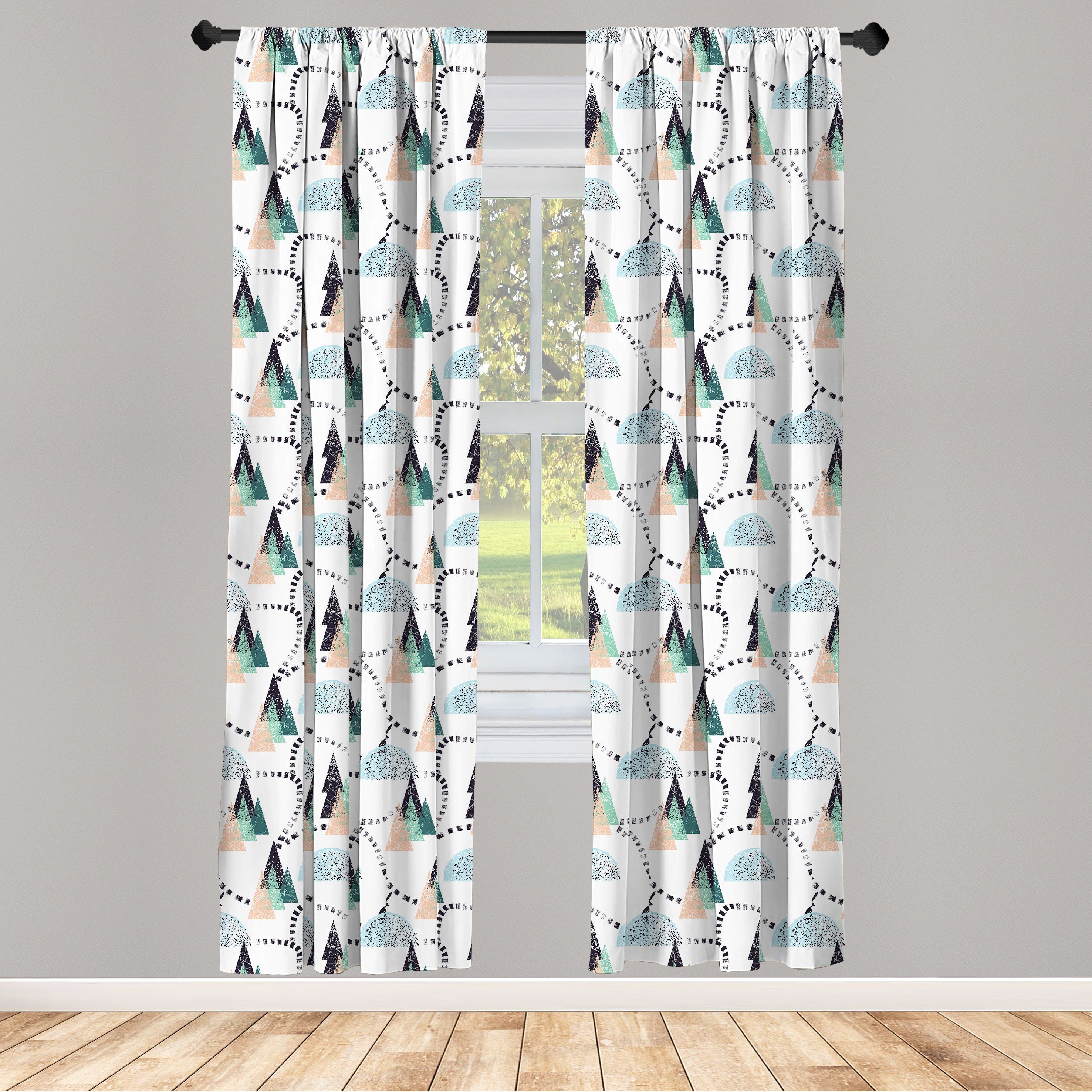 Gardine Vorhang für Wohnzimmer Schlafzimmer Dekor, Abakuhaus, Microfaser, Hase Winter-Waldweihnachtsschnee