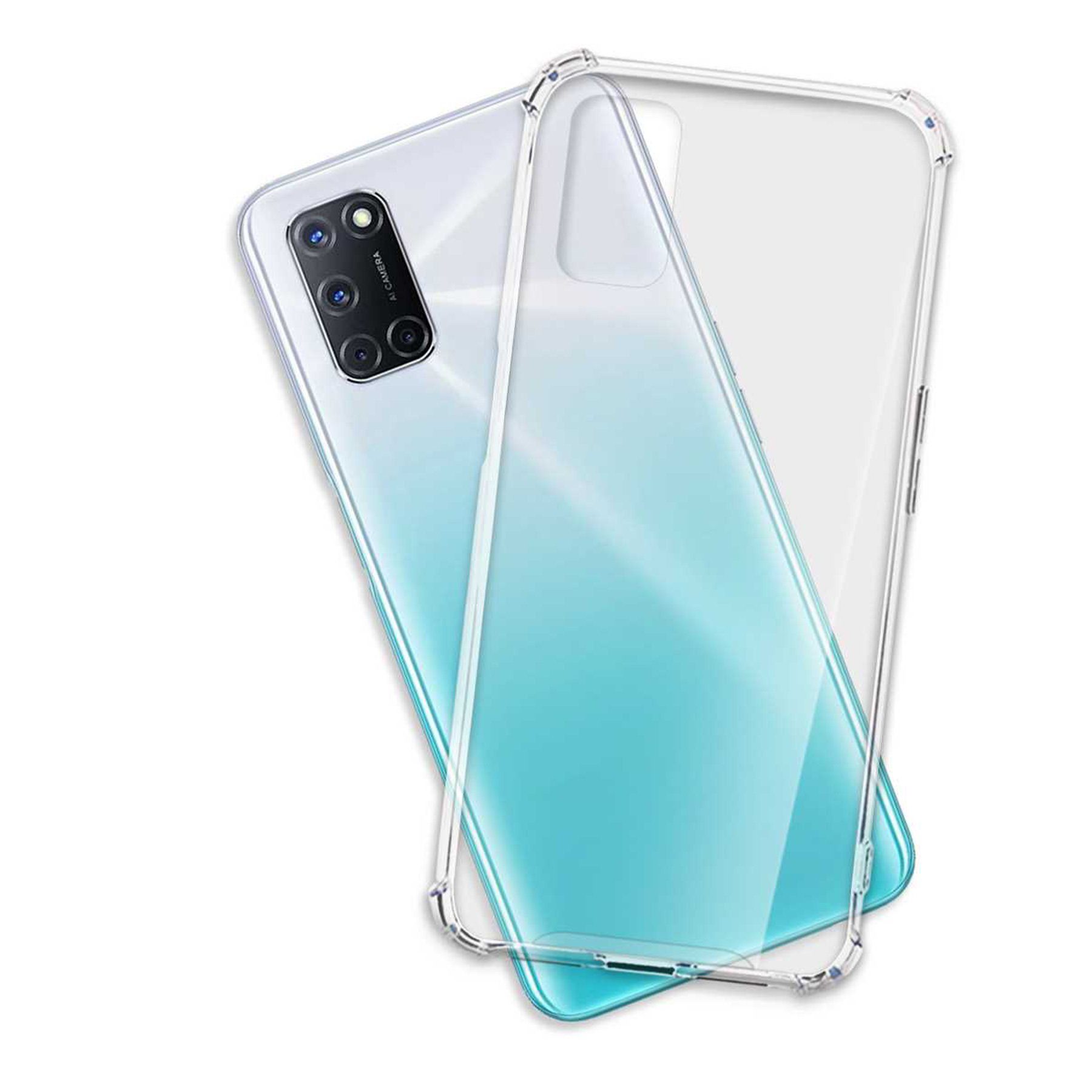 mtb more energy Smartphone-Hülle Clear Armor Case für Oppo A52 / A72 / A92, Transparente TPU Schutzhülle Case Backcover mit Anti-Shock Verstärkung