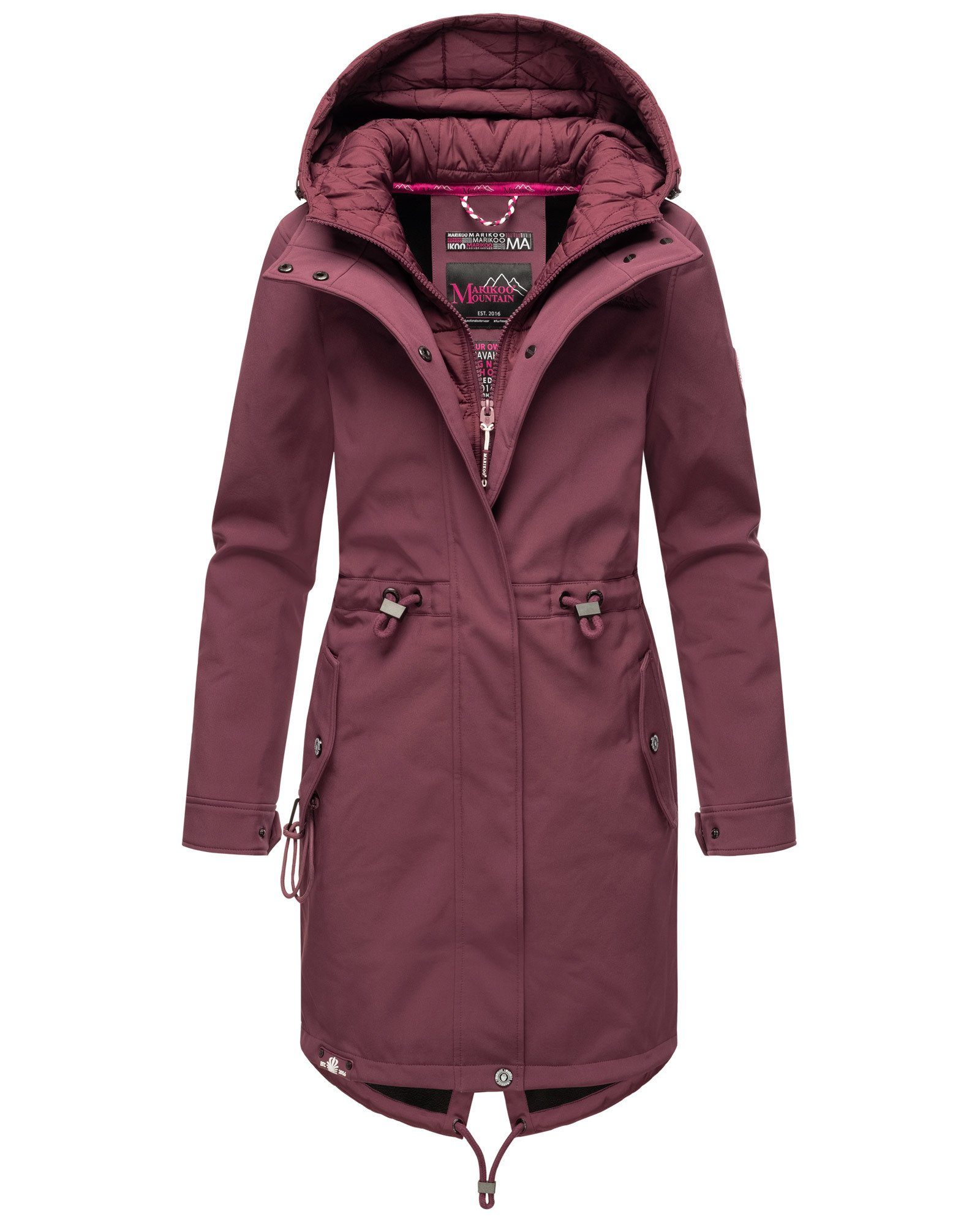 Marikoo Softshelljacke Mountain Presanella mit einem Doppelkragen Wine