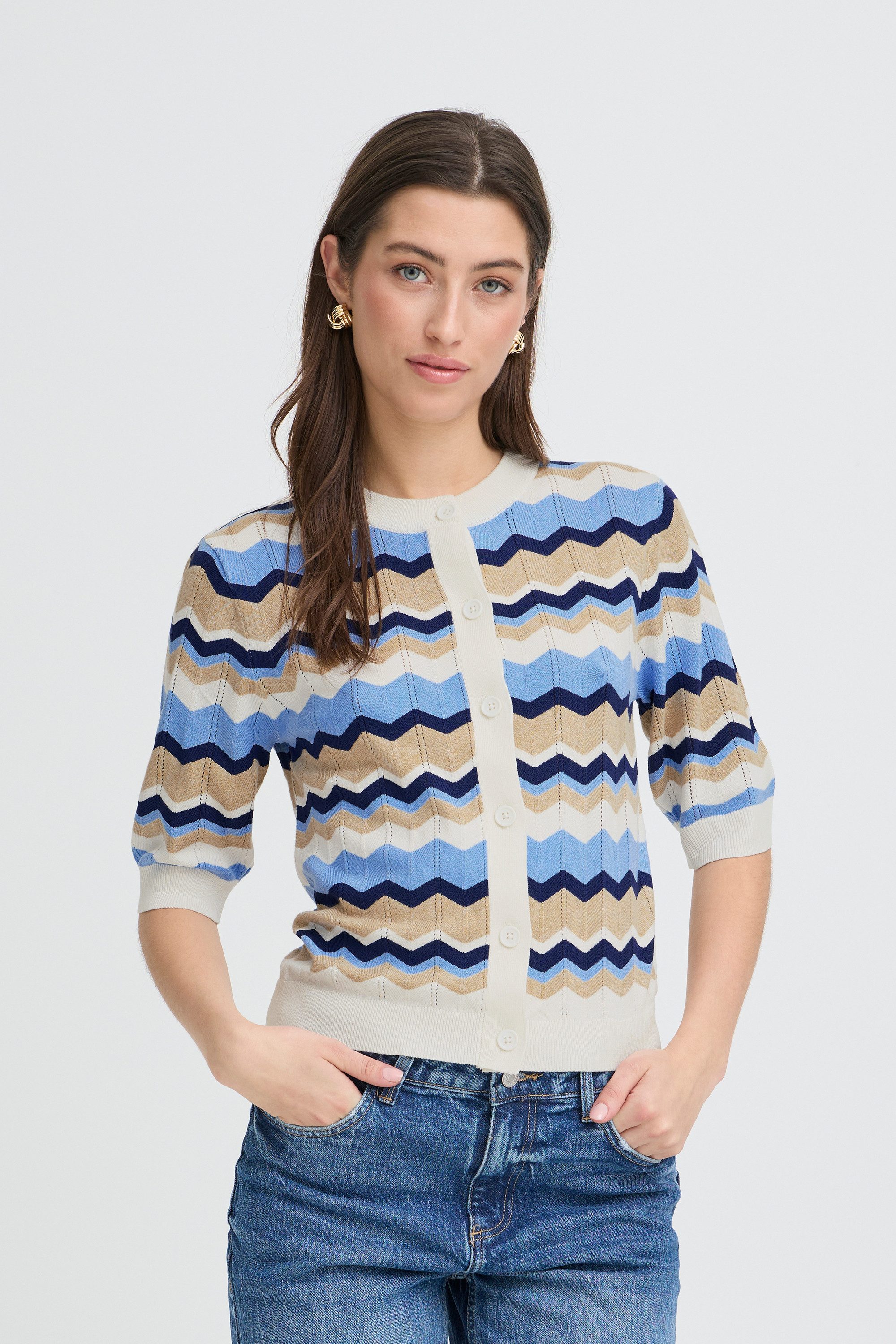 b.young Cardigan Kurzarm-Bluse BYMMORLA