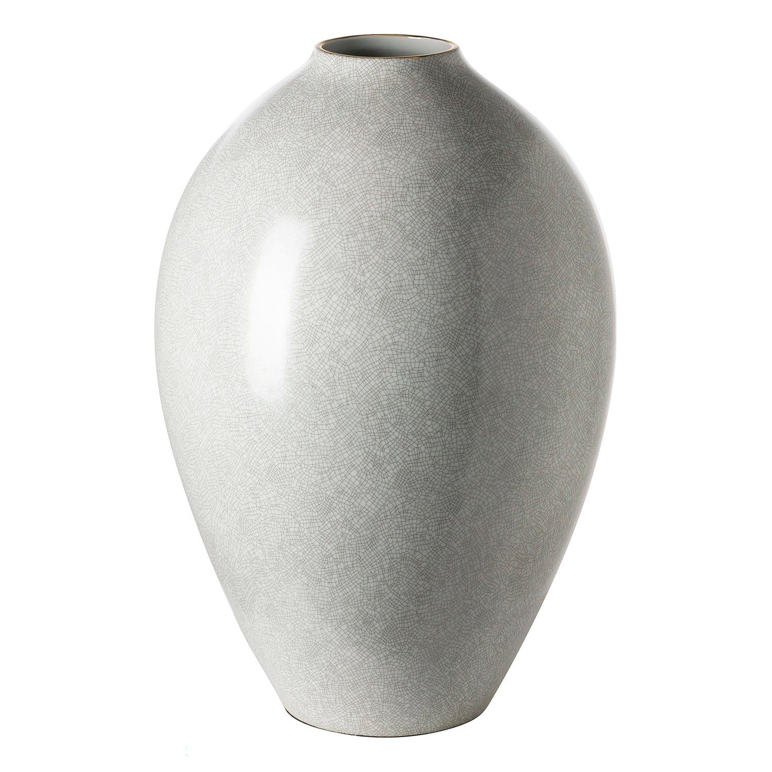 Fink Bodenvase AGNETA Bodenvase - H.40cm x D.27cm - Porzellan - hellgrau/weiß (1x Vase, 1 St., Amphore - Gefäß), Elegante Dekovase - Blumenvase & Ziervase für stilvolle Akzente