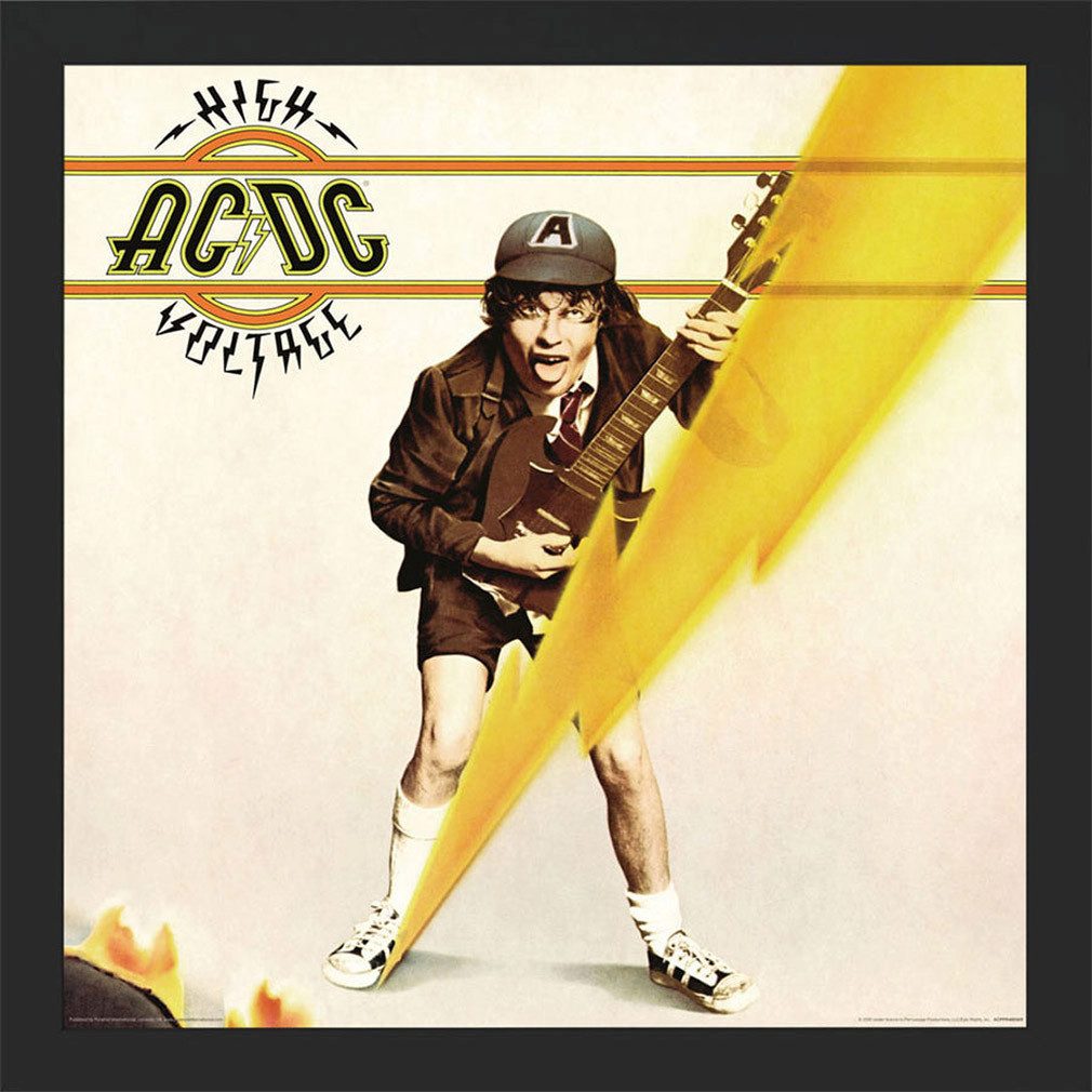 AC/DC Bild mit Rahmen High Voltage, Gerahmtes Bild Kunstdruck