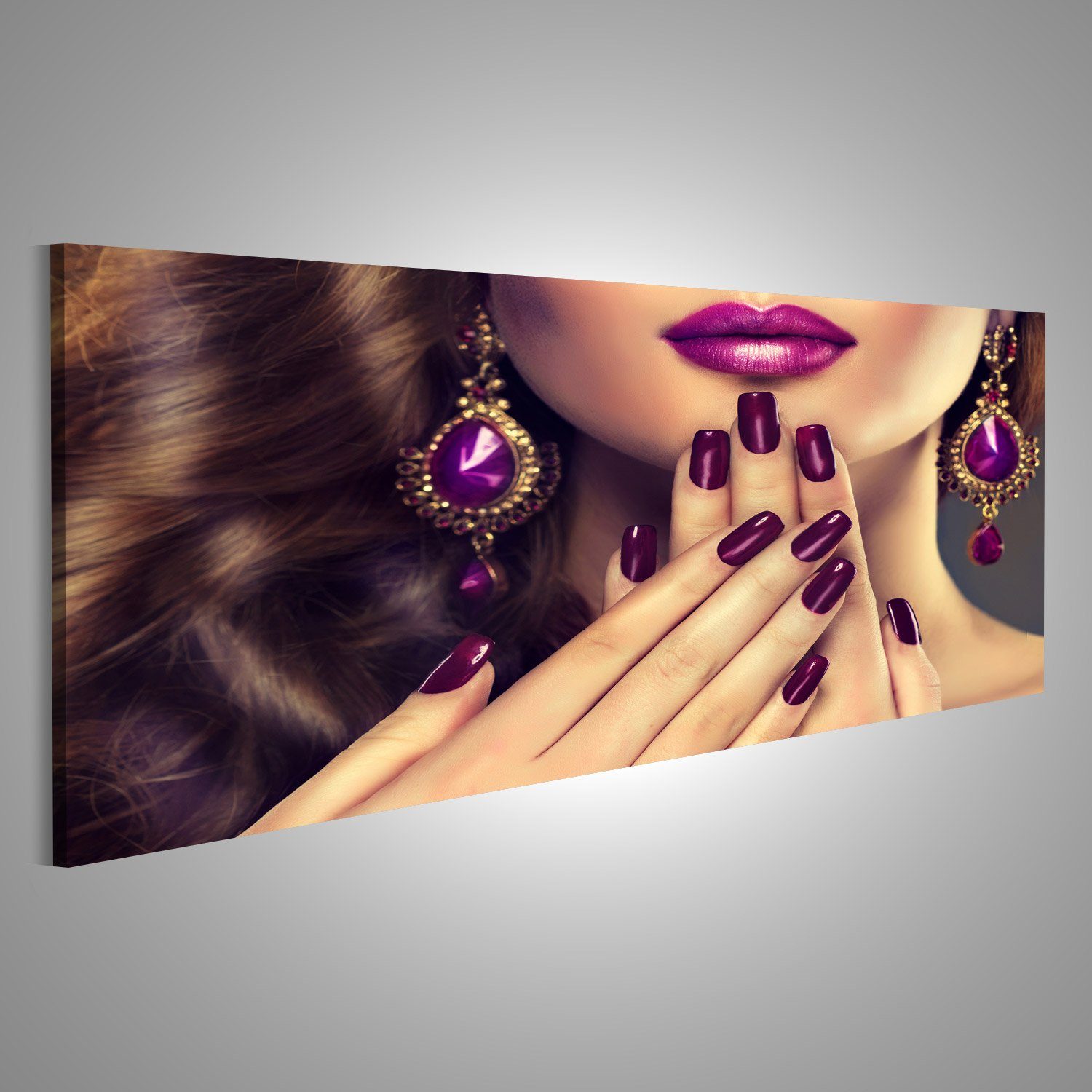 islandburner Leinwandbild Bild auf Leinwand Luxus Mode Stil Nägel Maniküre Kosmetik Make Up Und