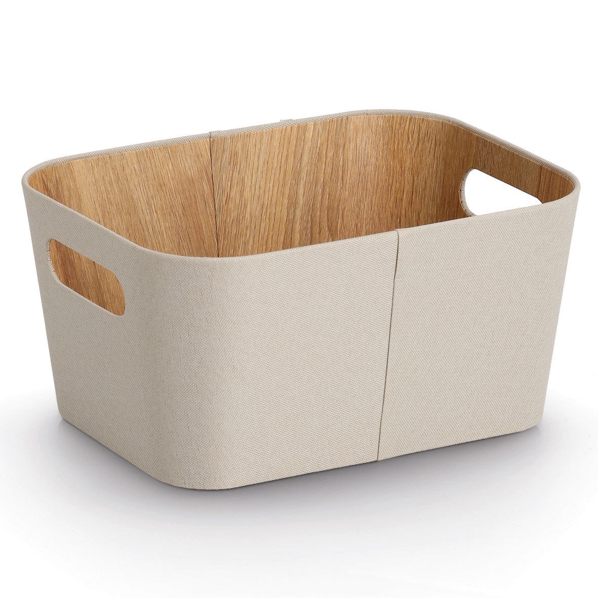 Zeller Present Aufbewahrungsbox, Pappe/Polyester, beige, ca. 30,5 x 23 x 15,2 cm