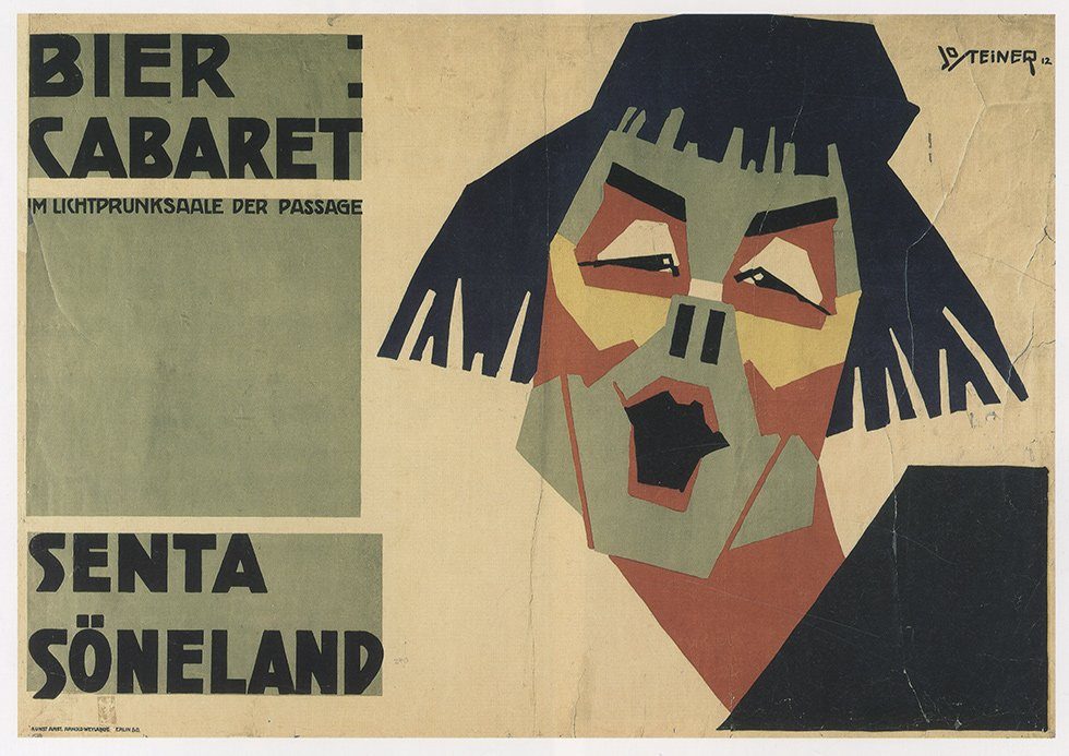 Kunstdruck Senta Söneland im Bier Cabaret Berlin Jo Steiner 1912