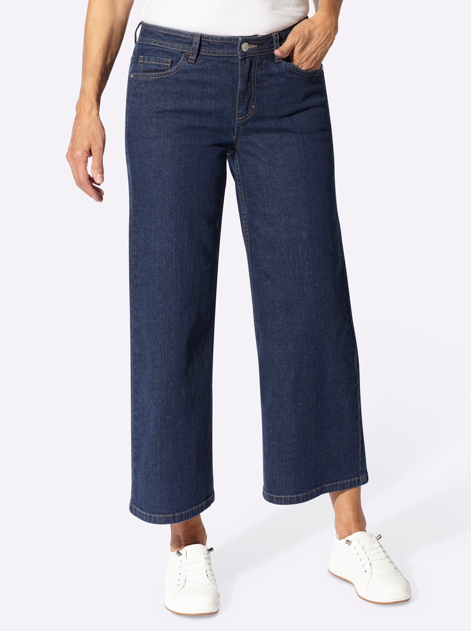 Witt Jeansshorts Jeans-Culotte leicht vertieft