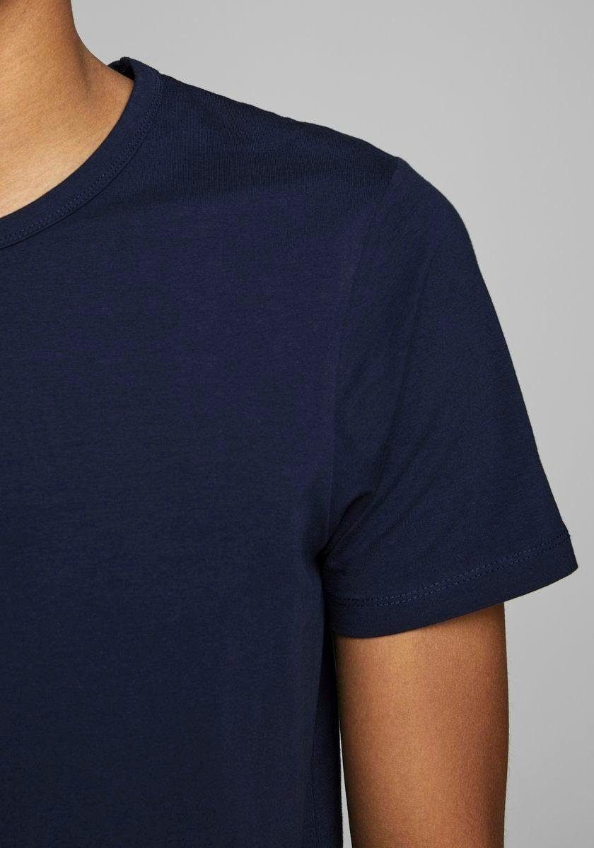 TEE BASIC navy blue Jack T-Shirt Jones & O-NECK