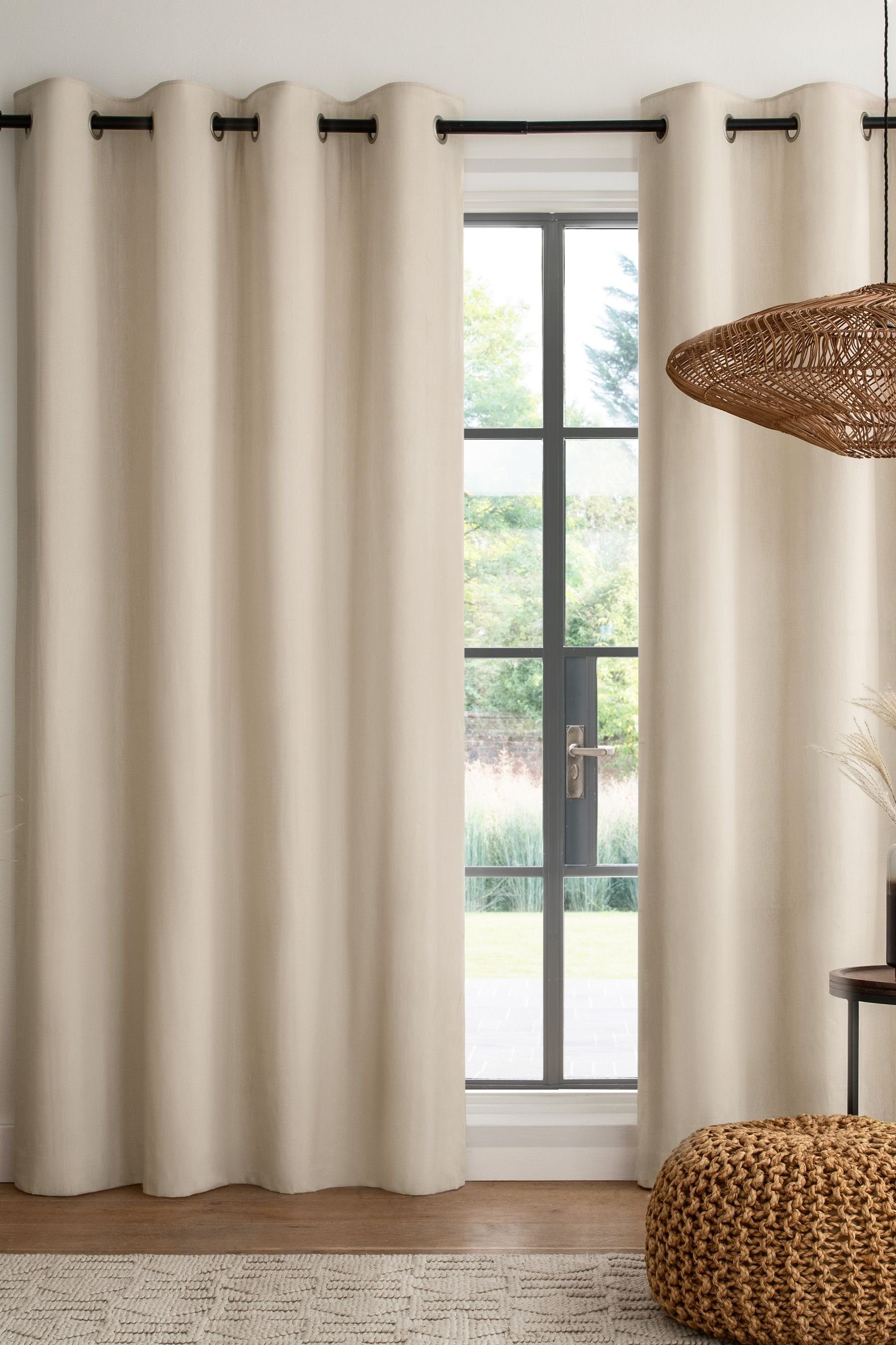 Next Vorhang Gefütterte Ösenvorhänge aus Baumwolle (2 St) günstig online kaufen