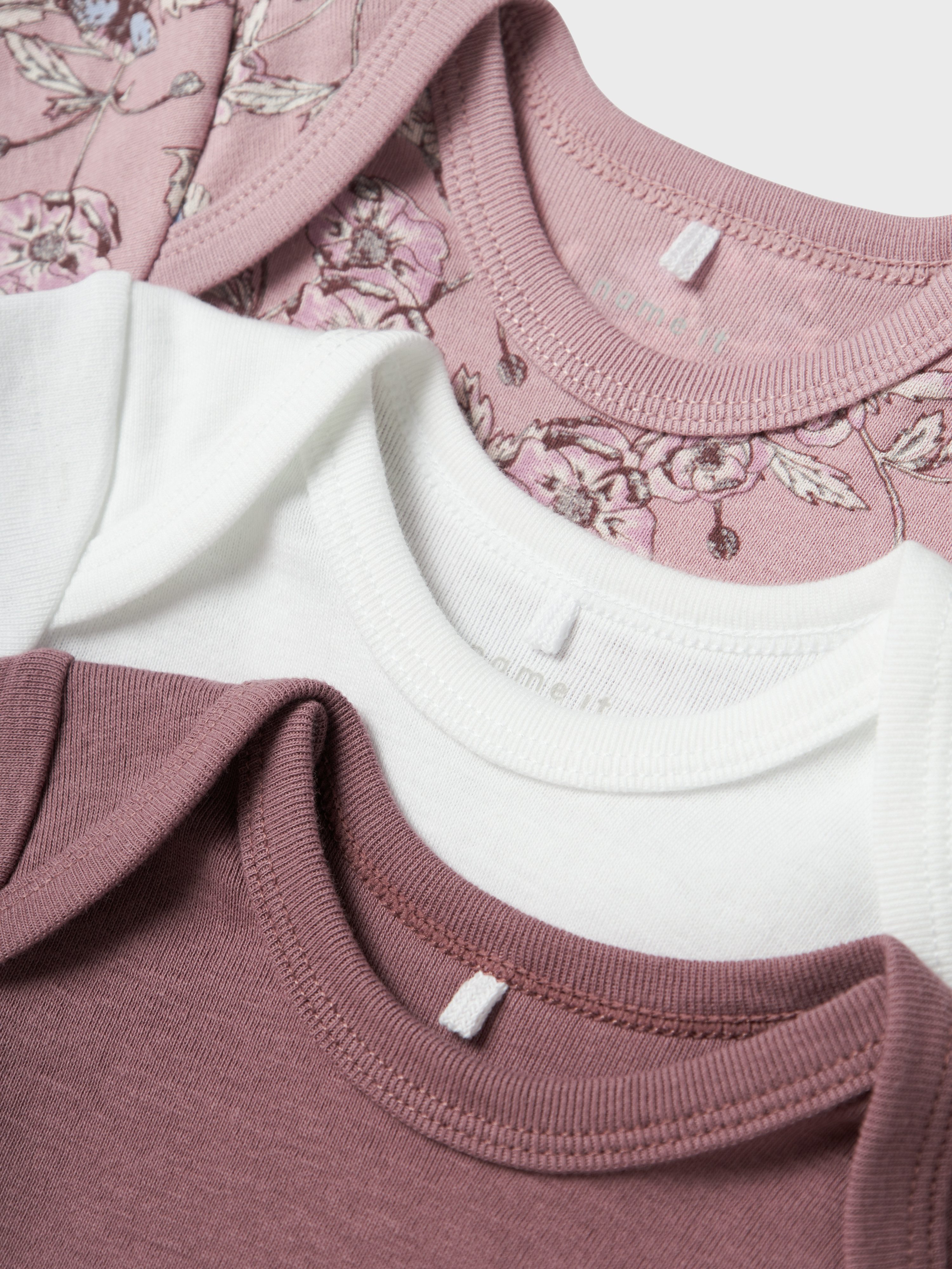 Name It Langarmbody NBFBODY 3P LS GRAPE FLOWER NOOS (Packung, 3-tlg)