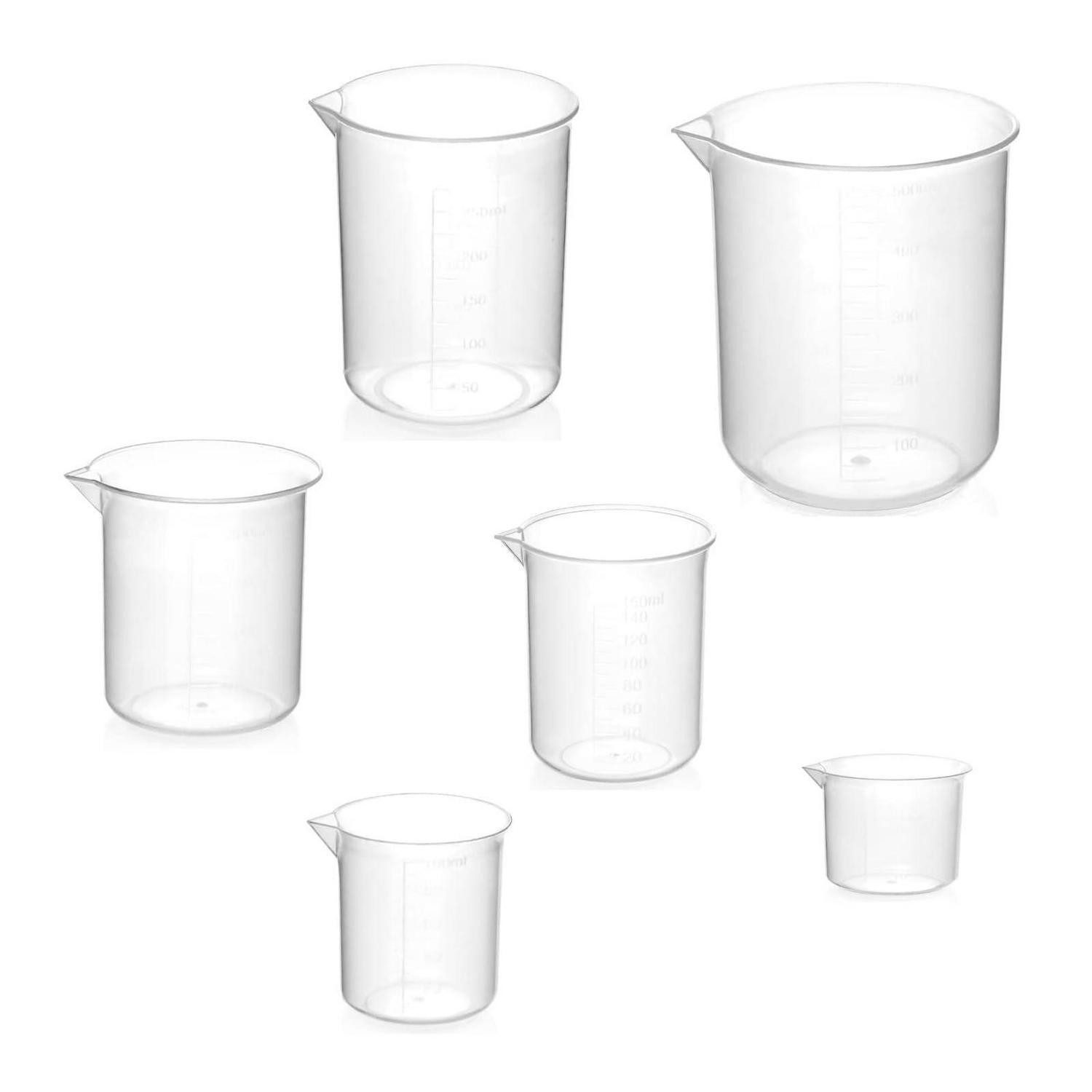 LuxusKollektion Messbecher Messbecher Set 6-tlg Kunststoff transparent, Kunststoff, (6-St)