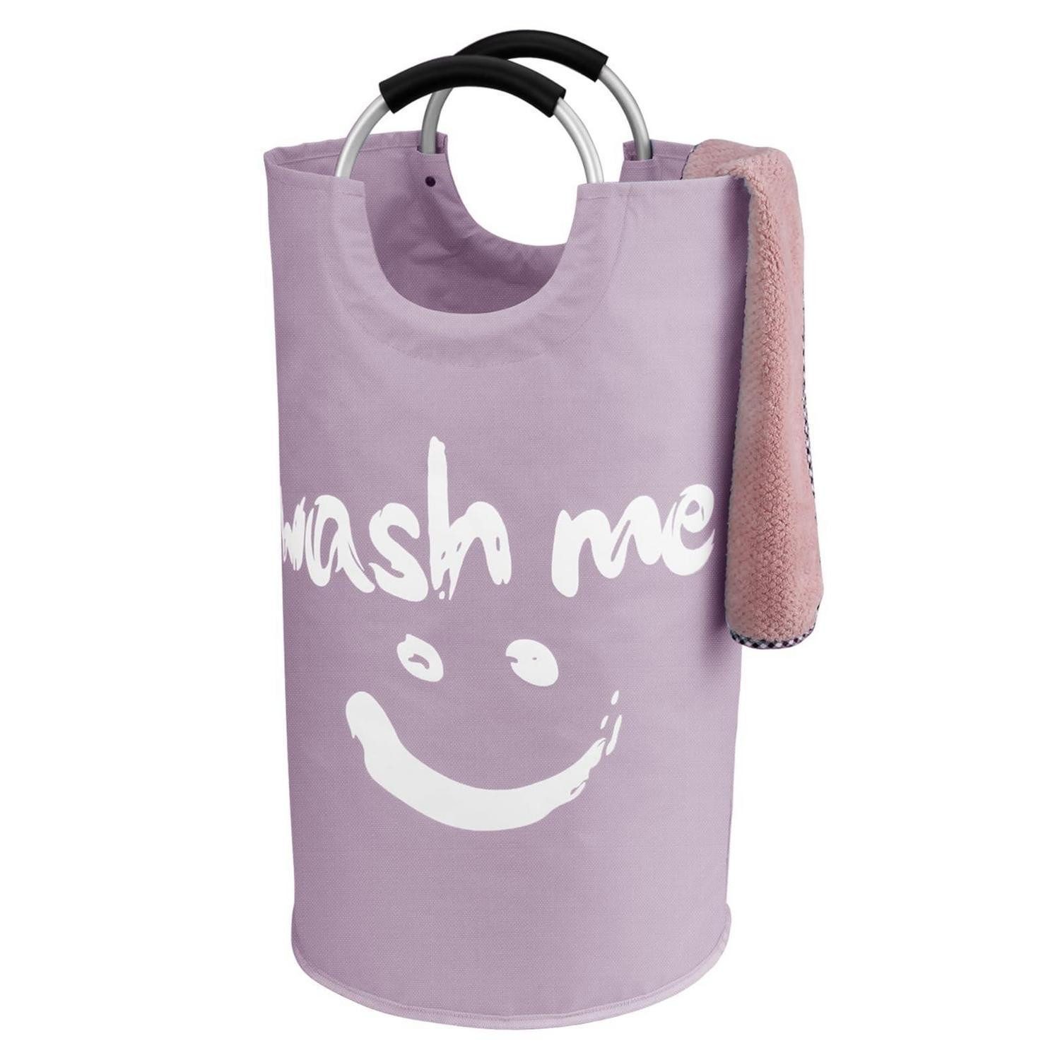 LuxusKollektion Wäschesack Wäschesammler Wäschekorb Wäschetonne Wäschesack Smiley L-95L Purple