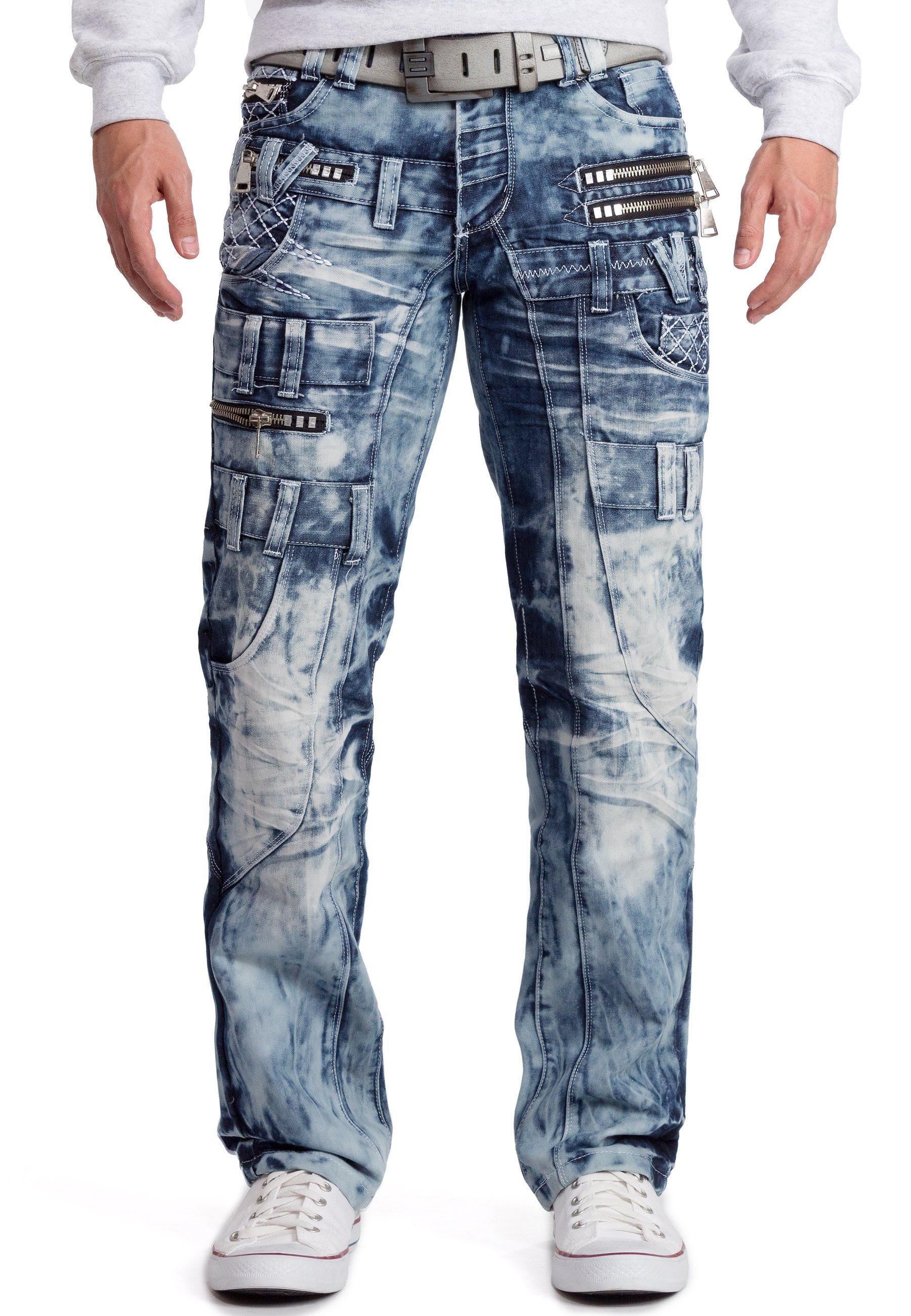 Kosmo Lupo 5-Pocket-Jeans »Herren Hose BA-KM009« Auffälliges Design mit  Nieten online kaufen | OTTO