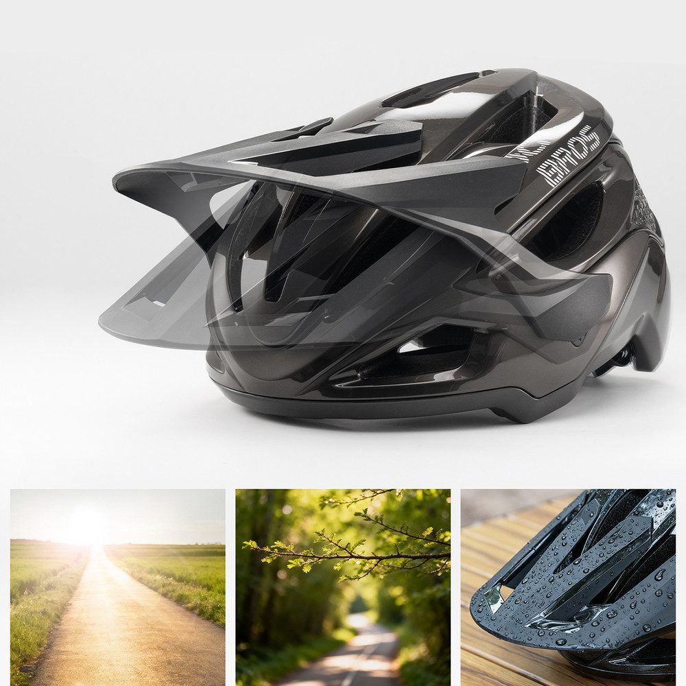 ROCKBROS Fahrradhelm Mountainbike-Helm Fahrradhelm (Spar-Set, 1-tlg), Magnetverschluss, 16 Lüftungen, verstellbares Visier