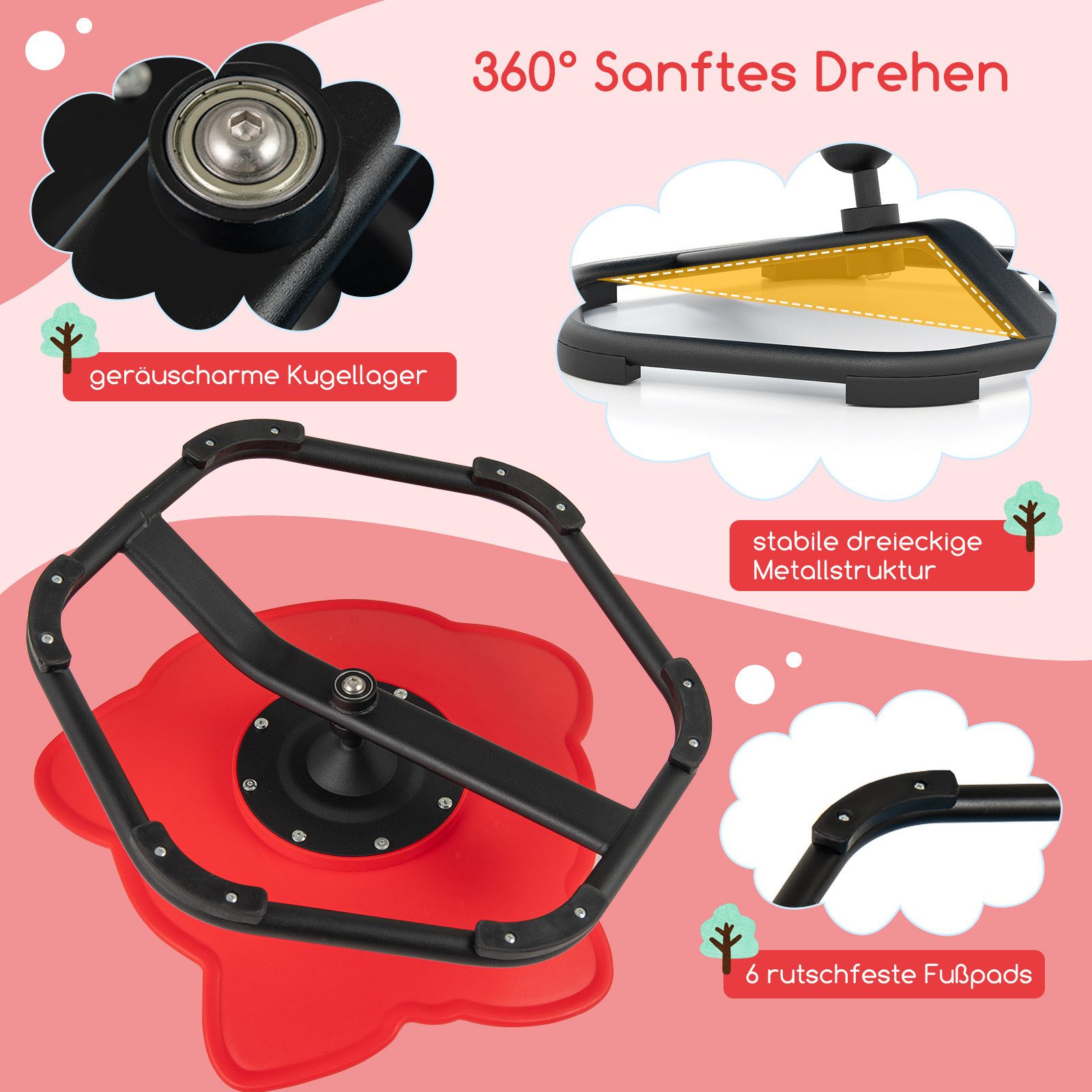 COSTWAY Drehstuhl, Kinderstuhl mit Rutschfester Metallbasis, günstig online kaufen