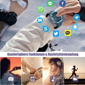 Xeletu Smartwatch (2,0 Zoll, Android iOS), Herren uhr mit Telefonfunktion 100+ Sportmodi Fitnessuhr wasserdicht