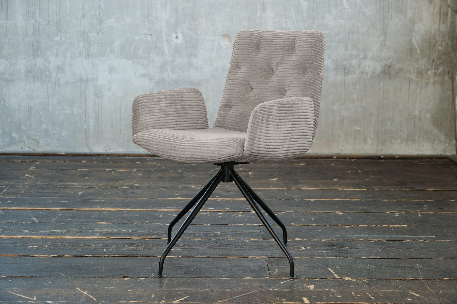 KAWOLA Esszimmerstuhl NEW CHARME, Stuhl Esszimmersessel Cord, mit od. ohne Drehfunktion, versch. Farben