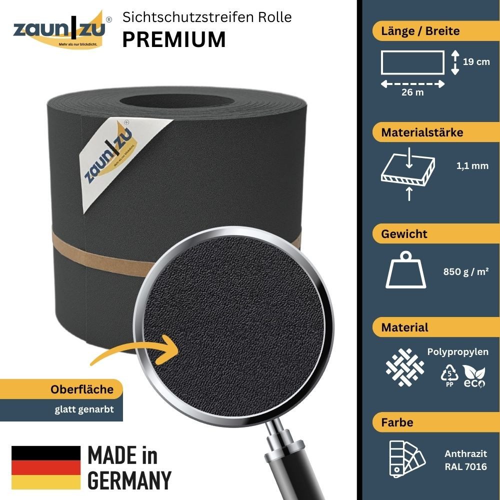 zaunzu Sichtschutzstreifen Premium für Doppelstabmatten Zaunblende günstig online kaufen