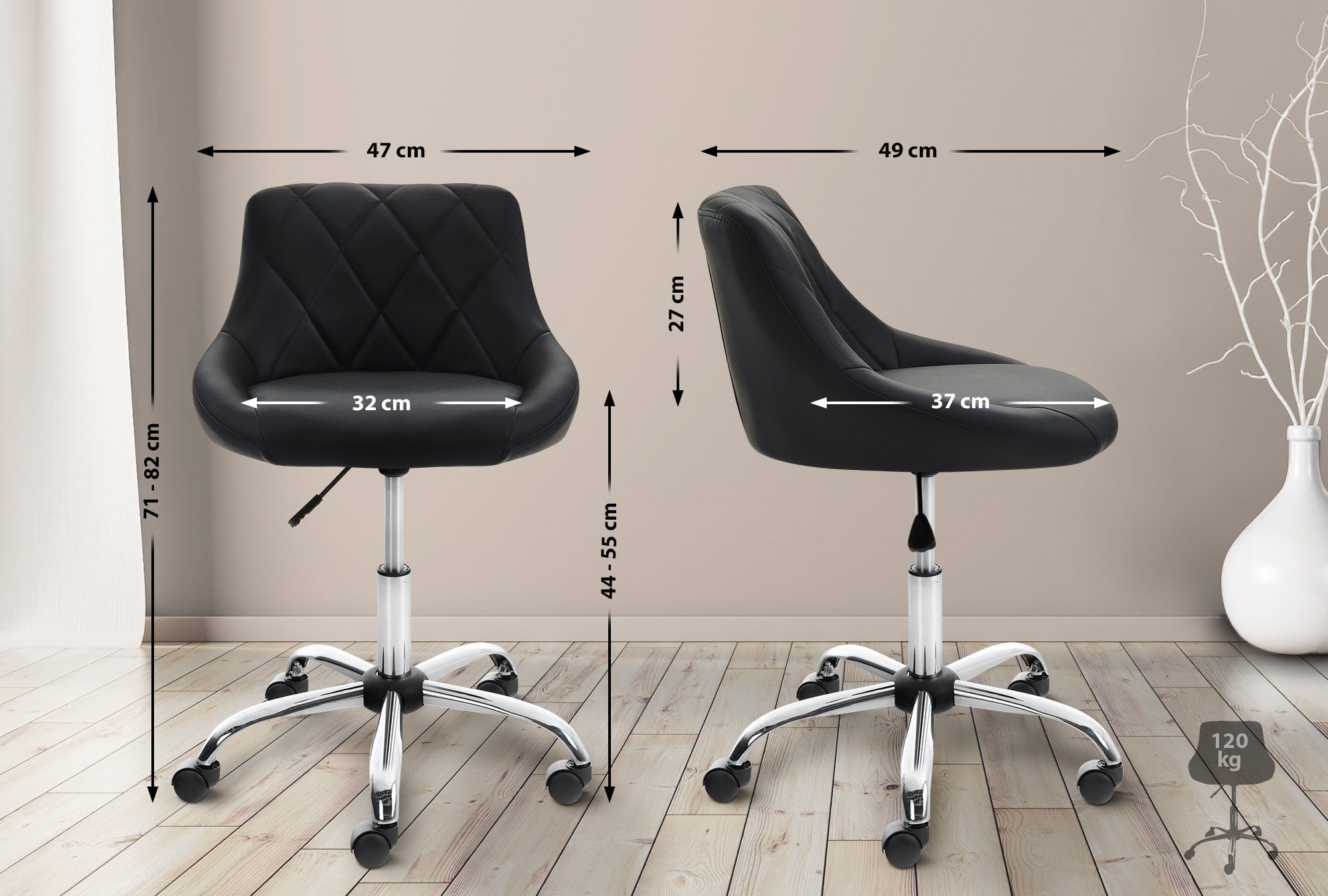 CLP Drehhocker Lazio, drehbar mit Chromgestell günstig online kaufen