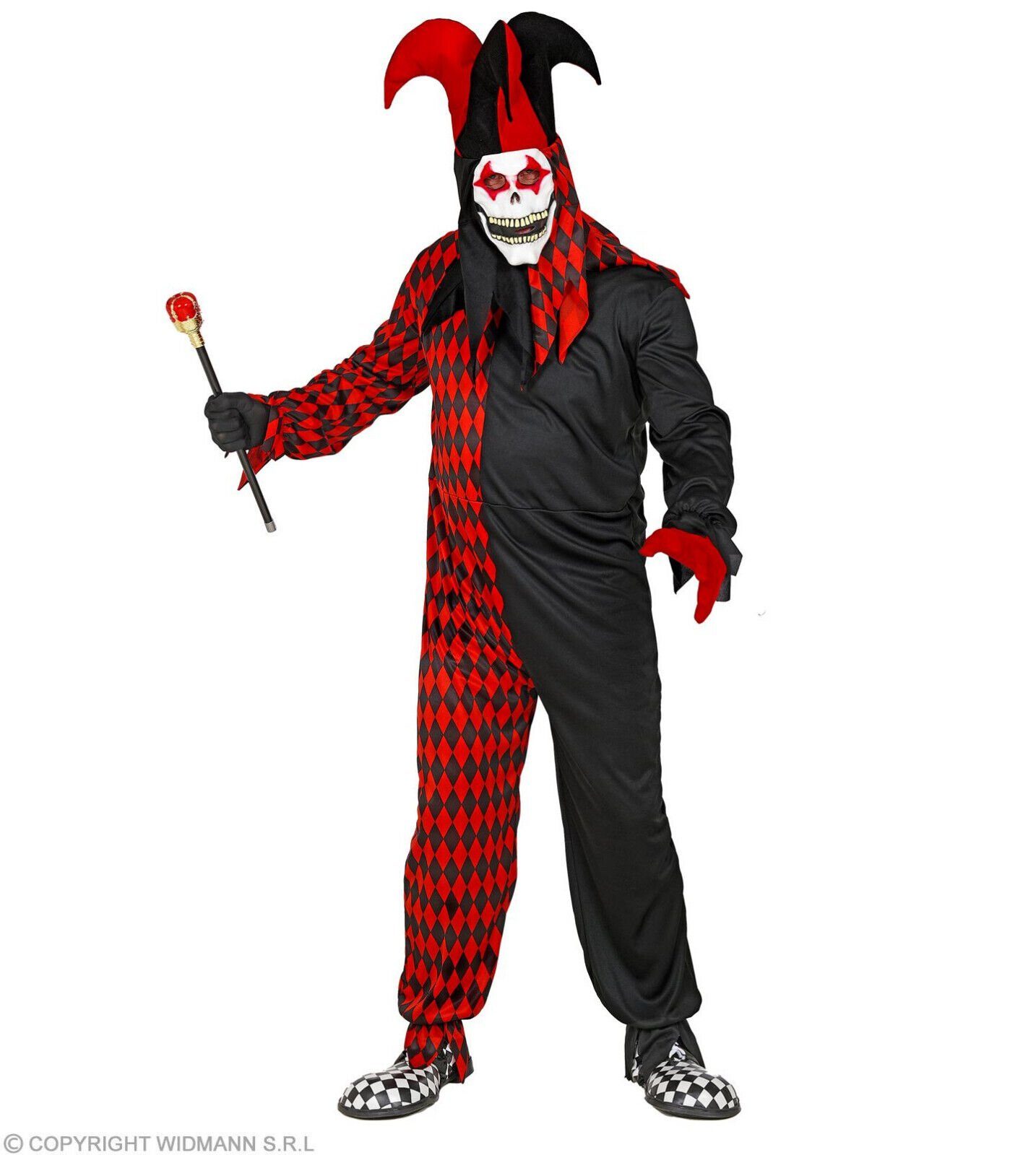 Widmann S.r.l. Clown-Kostüm Hofnarr Harlekin Kostüm mit Maske