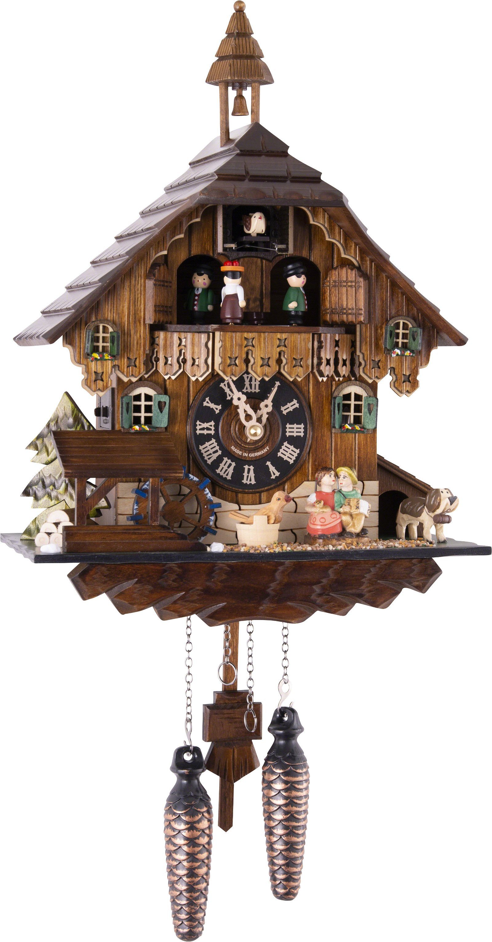 Engstler Wanduhr Kuckucksuhr Chalet-Stil Quarz-Uhrwerk 35cm von Engstler
