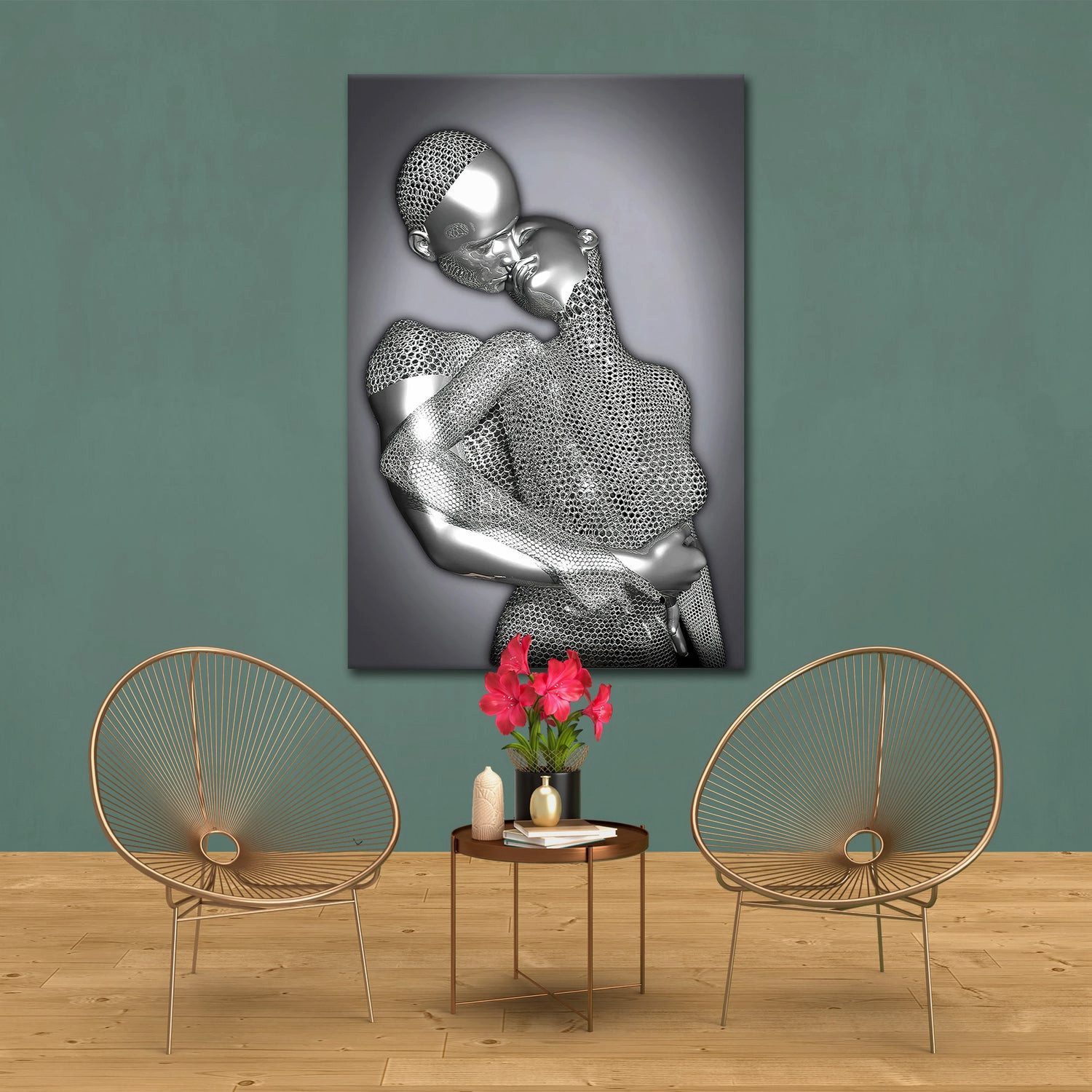 Artedinoi Leinwandbild Surrealismus Abstract Two Lovers Wandbild Leinwandbild Kunstdruck Wand