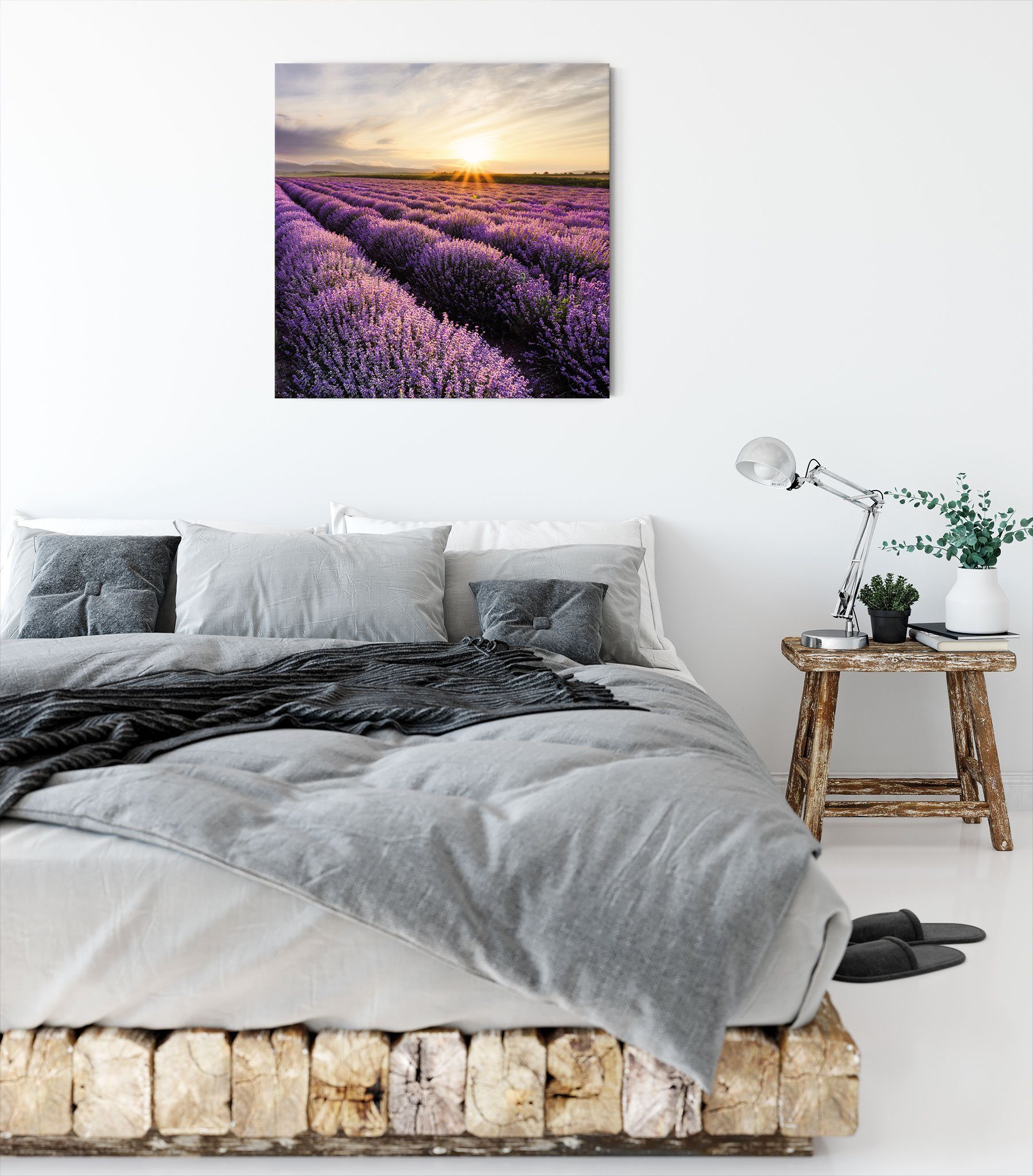 inkl. Lavendel St), Traumhafte bespannt, Pixxprint Leinwandbild Lavendel (1 Zackenaufhänger Provence, Provence Traumhafte fertig Leinwandbild