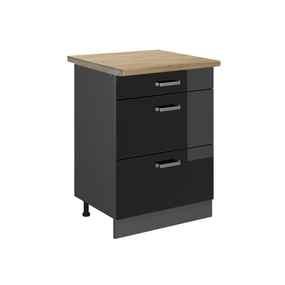 Vicco Unterschrank R-Line, Schwarz Hochglanz/Anthrazit, 60 günstig online kaufen