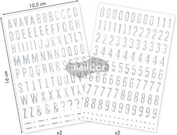 H-Erzmade Aufkleber Maildor, Sticker Glitty, A6, 2 Bogen 10,5x16 cm, A