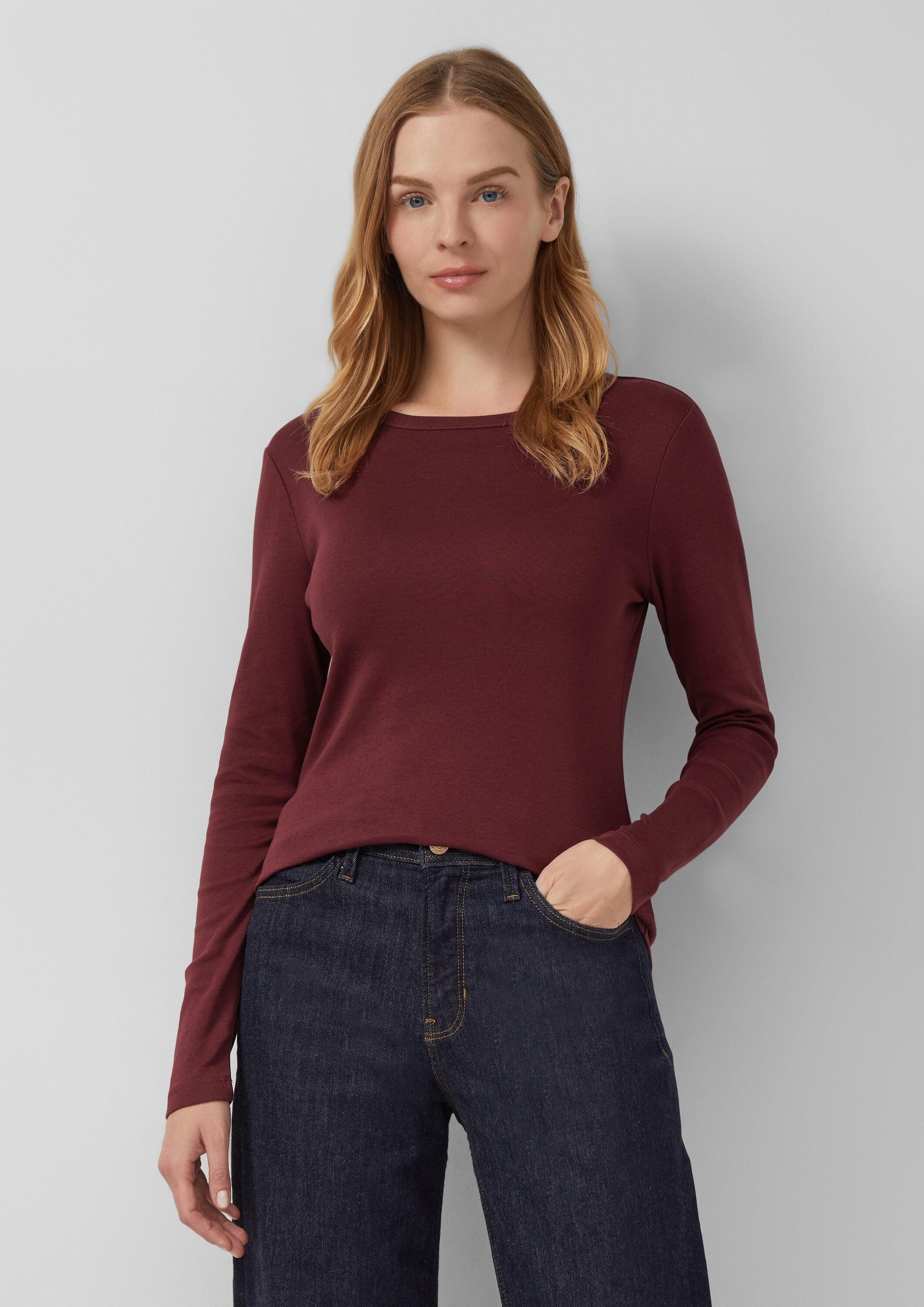 s.Oliver Langarmshirt T-Shirt Longsleeve mit Rippstruktur günstig online kaufen