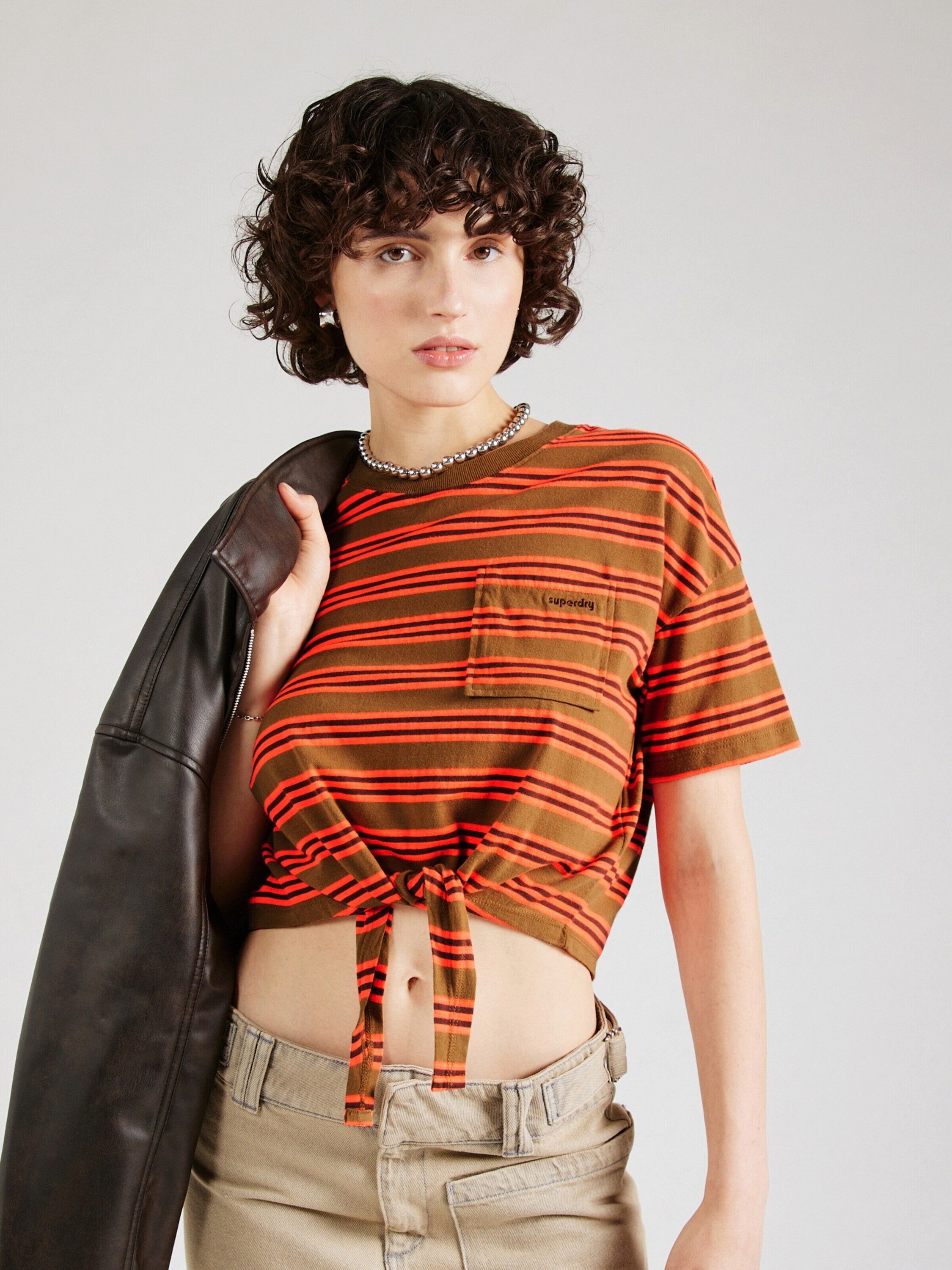 Superdry Rundhalsshirt (1-tlg) Falten