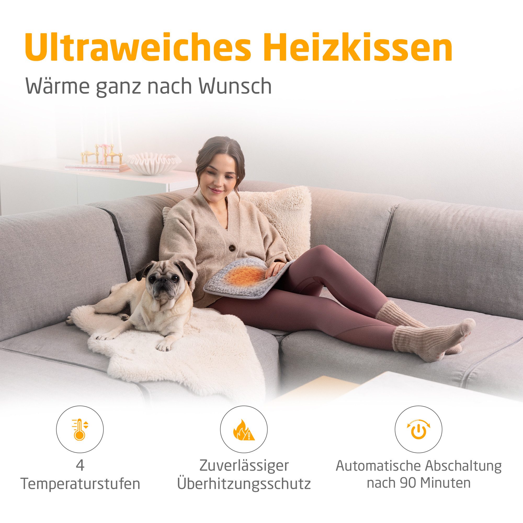 medisana Heizkissen HP 516, 4 Temperaturstufen, Überhitzungsschutz, autom. Abschaltung, waschbar
