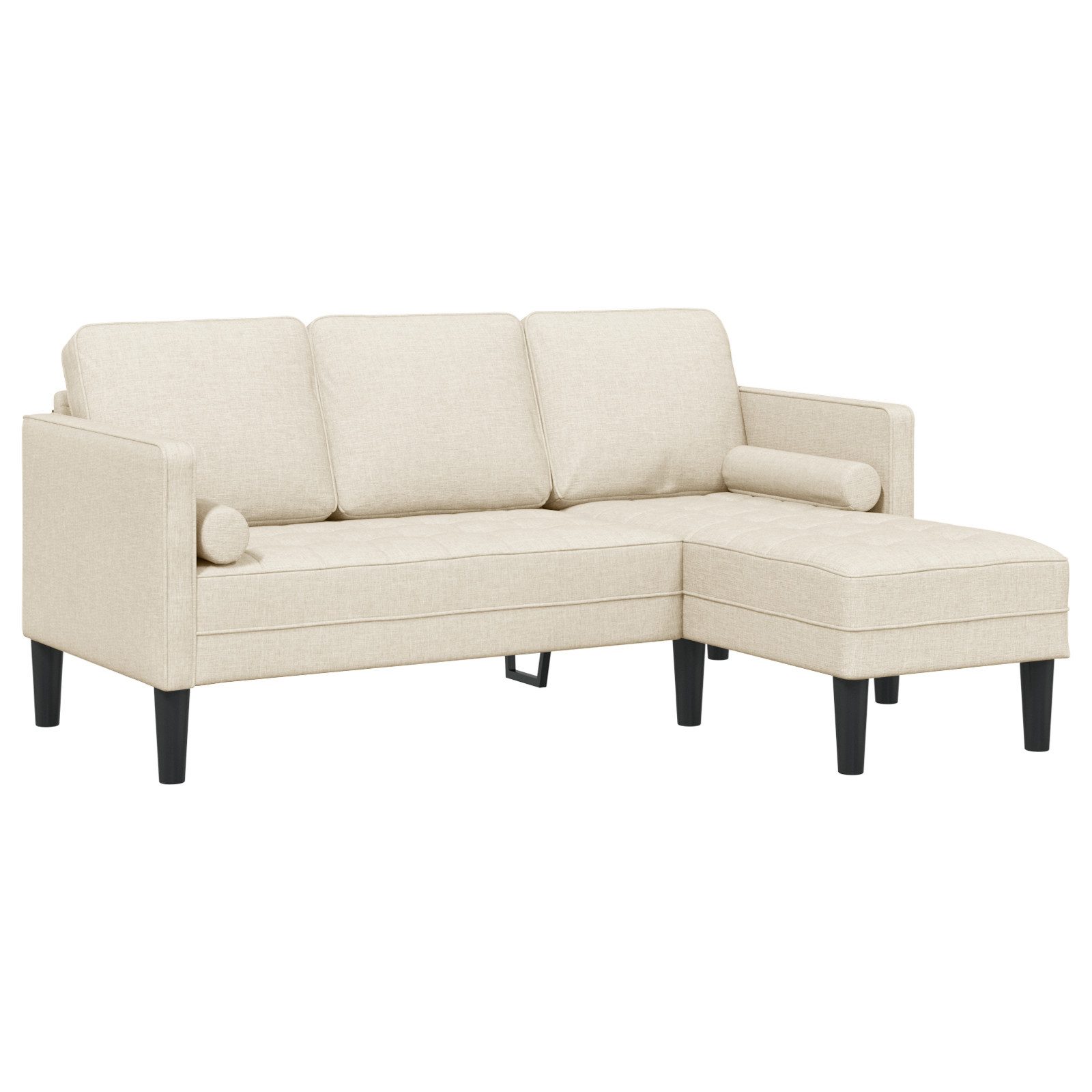 vidaXL Sofa Sofa 3-Sitzer L-Form Leinen günstig online kaufen