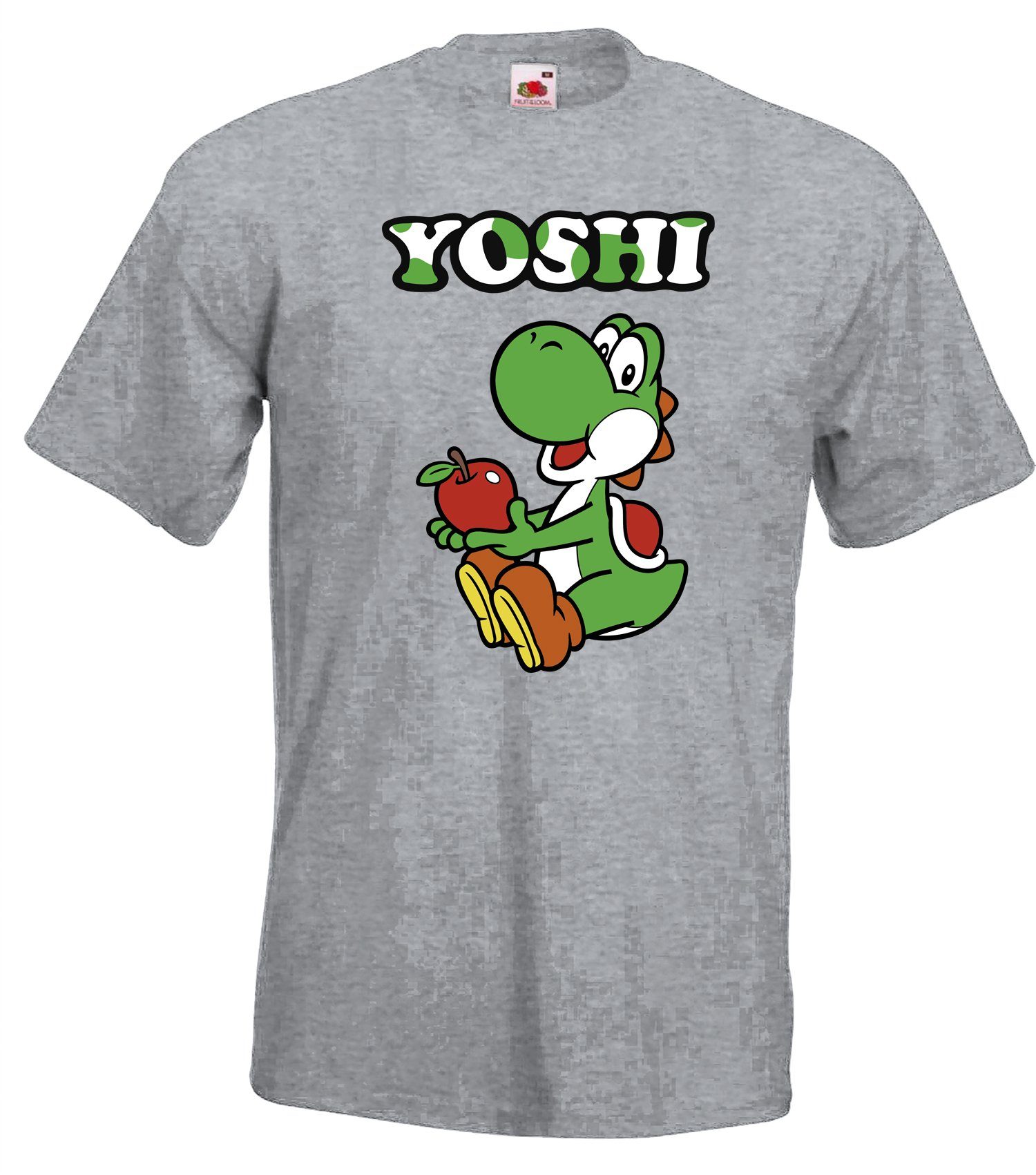 Youth Designz T-Shirt Yoshi T-Shirt für Herren Mit trendigem Frontprint Grau