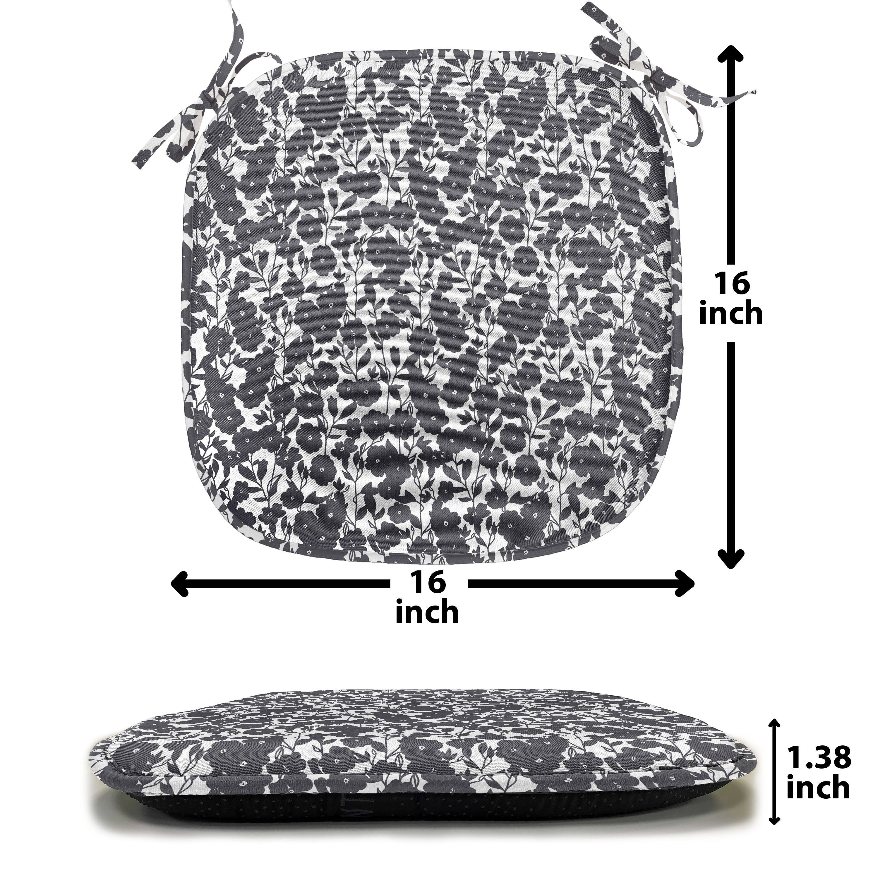 für Riemen Schwarz-Weiss Abakuhaus Dekoratives Blumen Stuhlkissen mit Küchensitze, wasserfestes Kissen Gartenarbeit