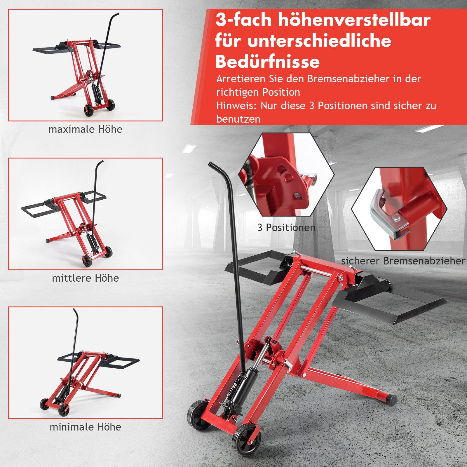 COSTWAY Rasentraktor, Heber Hebevorrichtung, höhenverstellbar, bis günstig online kaufen